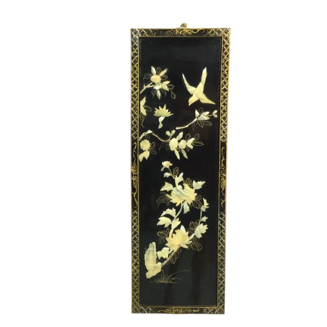 Panel - Wood, Chinese lacquer, Mother of pearl - China - 20th century