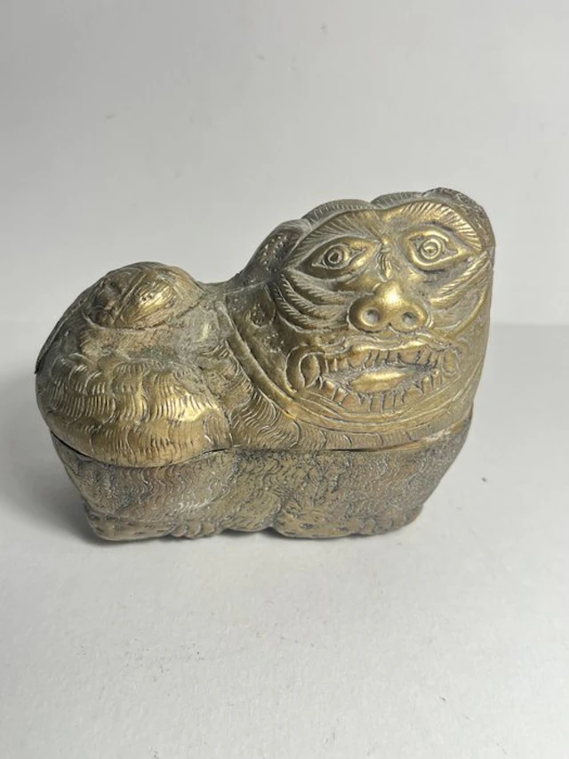 Cane di Pho - Box - Antique in metal / brass / Oriental - Pho's Dog Box