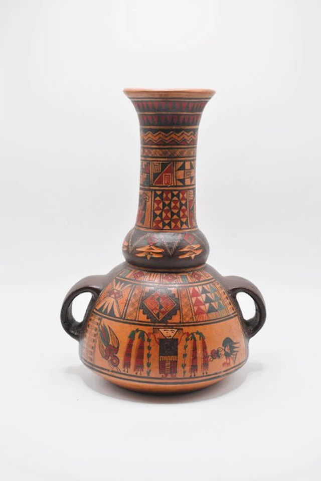 Earthenware Vessel - 20 cm - Aríbalo Inca - Replica (No reserve price)
