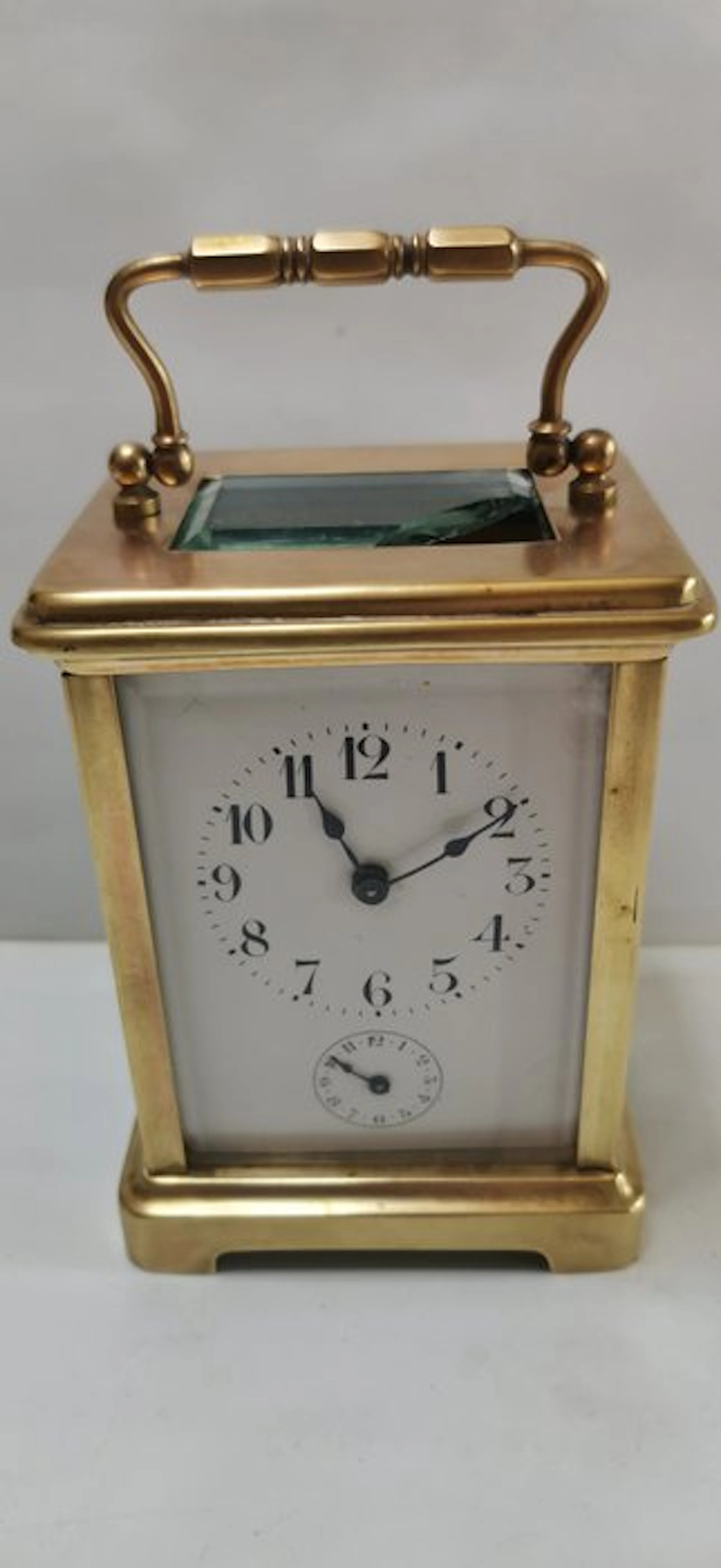 Carriage clock, Alarm clock - Brass-Glass - Steel - 1850-1900