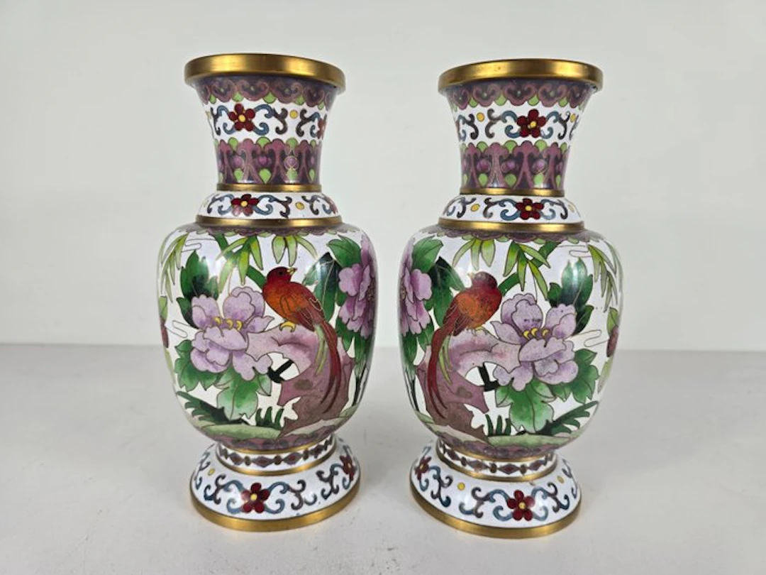 Vase - Cloisonné - China - Two Jingfa vases (No reserve price)