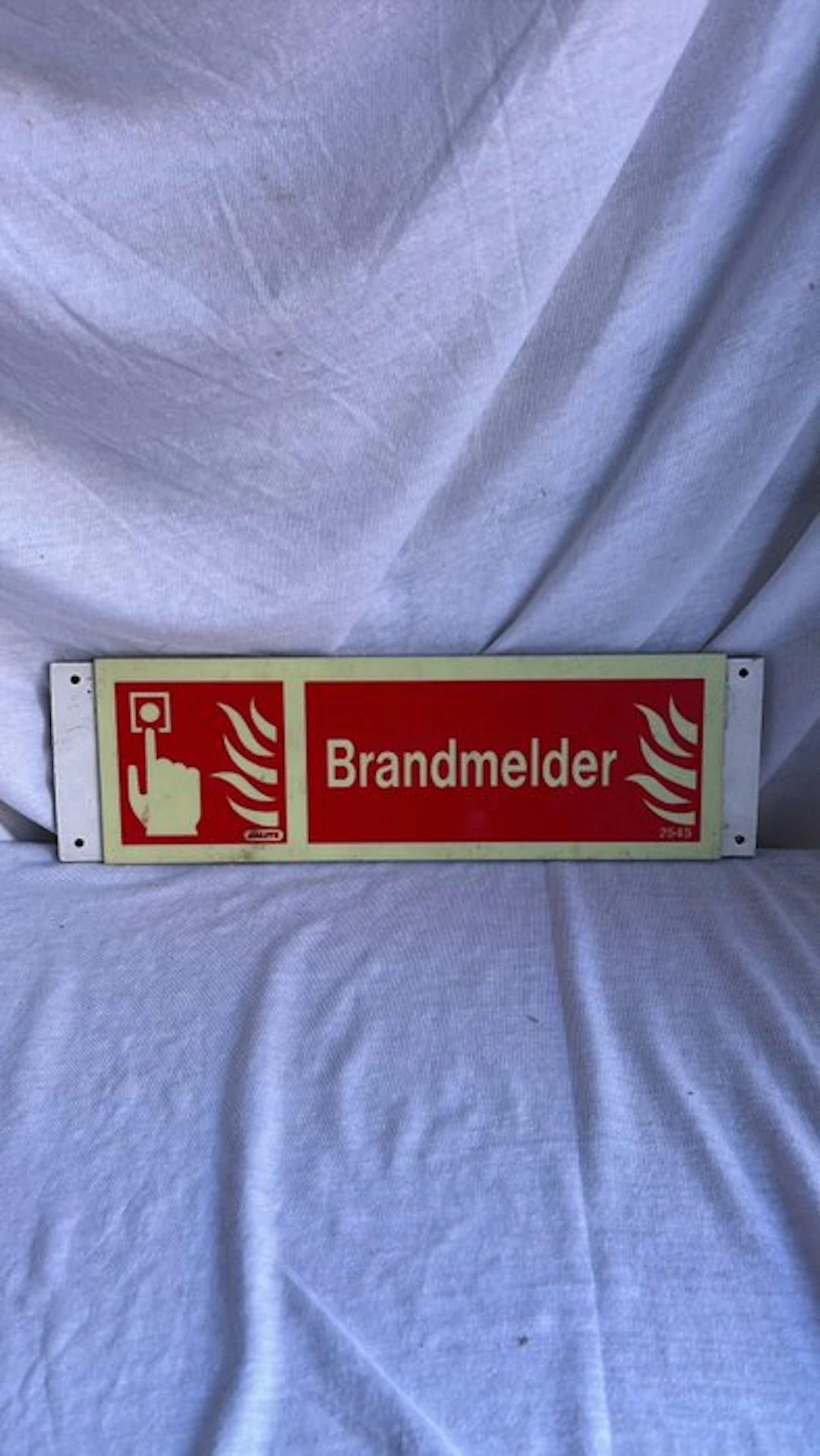Vintage smoke detector safety sign – hard plastic – fire...
