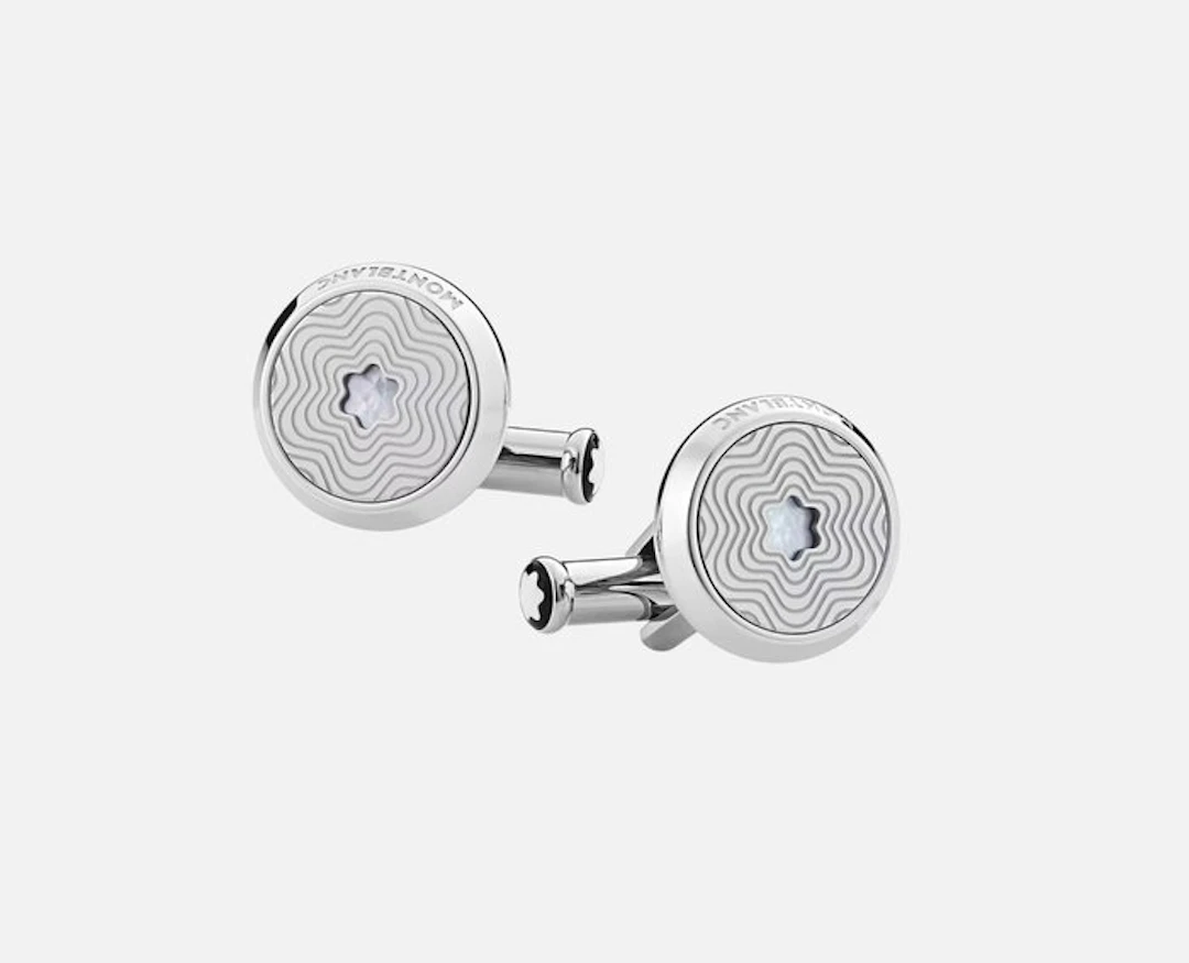 Montblanc - Steel - Cufflinks - Mother-of-Pearl MB123808