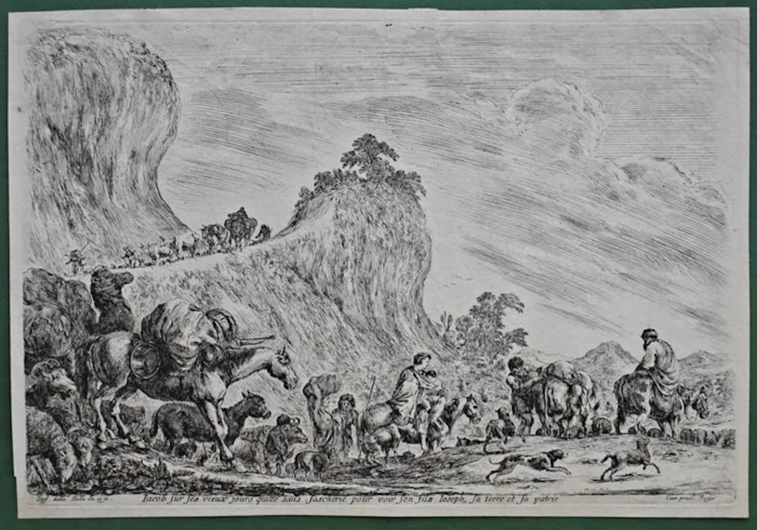 Stefano Della Bella (1610-1664) - Il viaggio di Giacobbe in Egitto