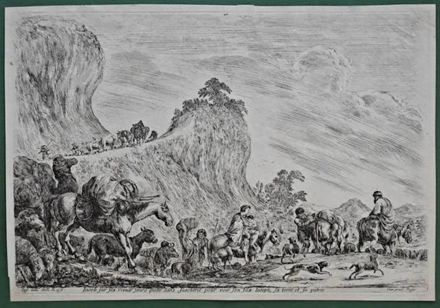 Stefano Della Bella (1610-1664) - Il viaggio di Giacobbe in Egitto