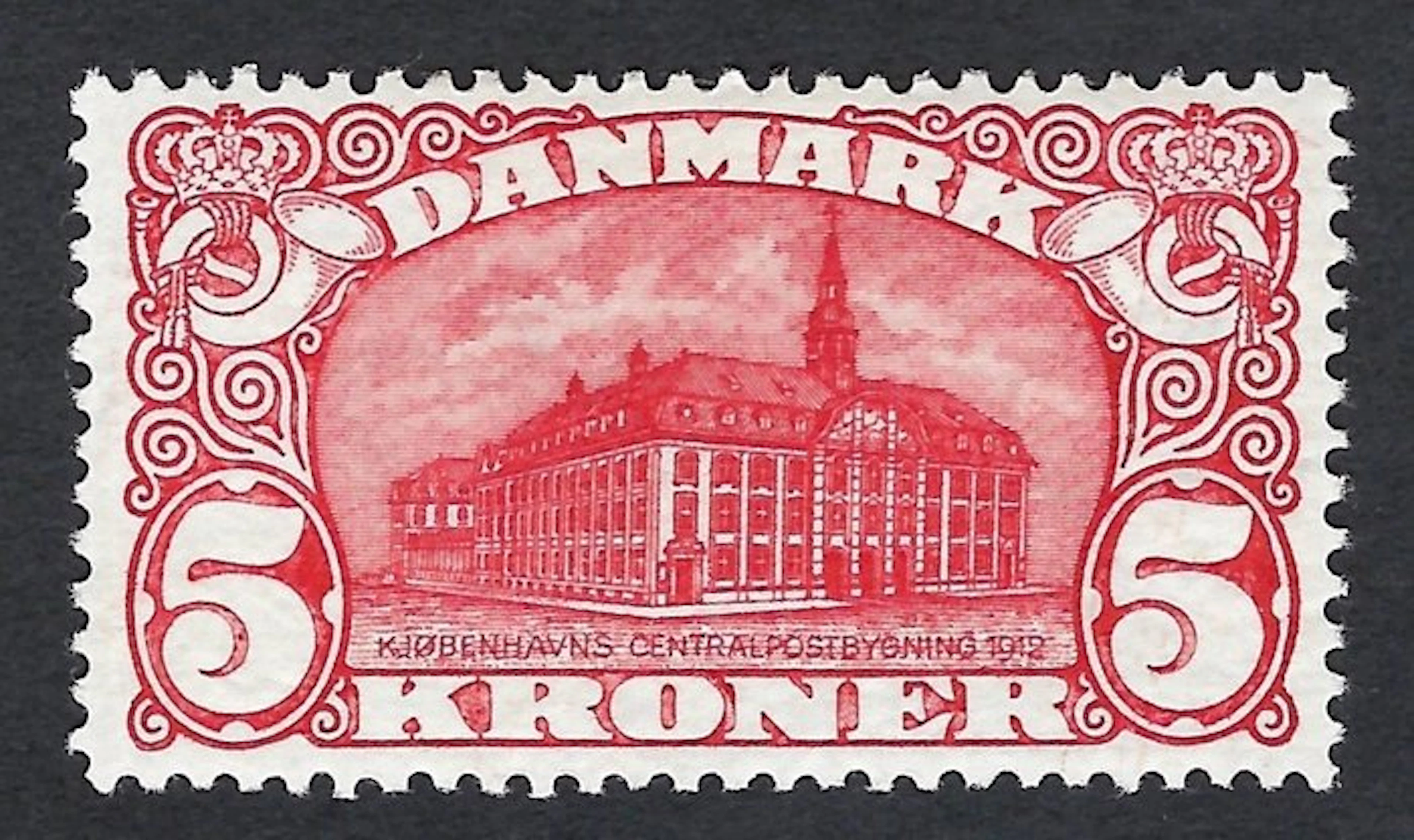 Denmark 1912 - Post office building - 5 Kr - Nº 68