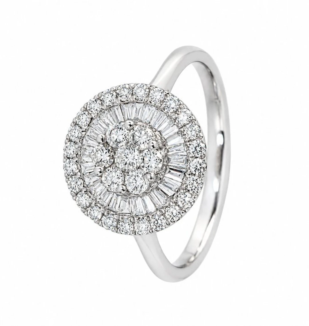 Ring - 18 kt. White gold - 0.42ct. tw. Diamond (Natural) - Diamond
