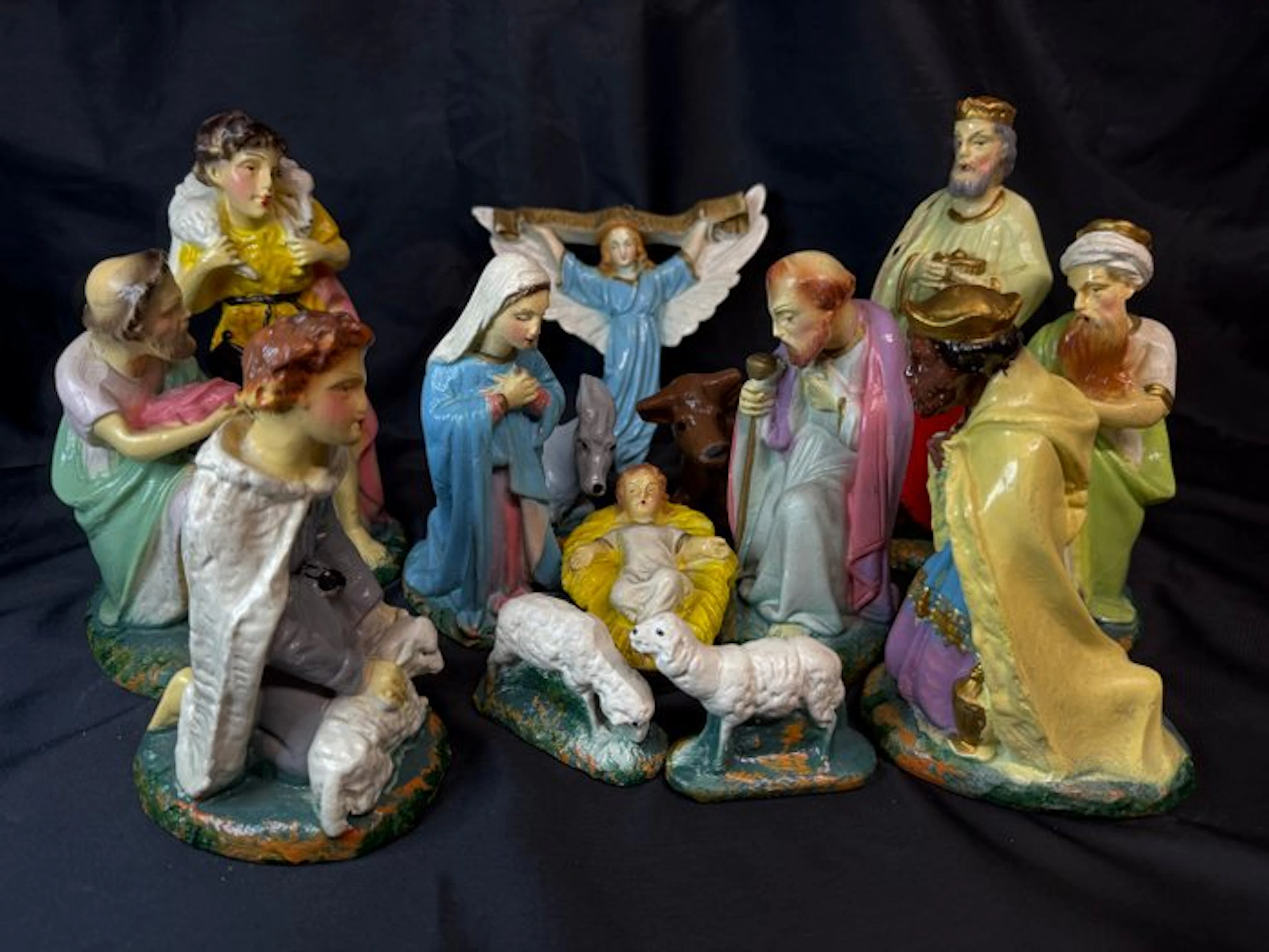 Statue, Grote kerstgroep - 22.5 cm - Plaster