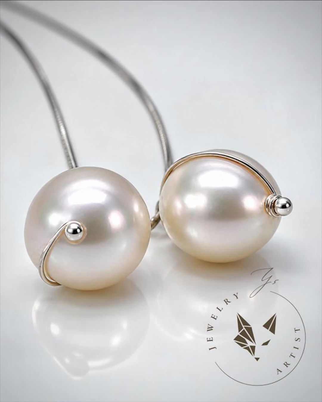 Designer Jewelry - Pearls - 925 Silver - Certificate...