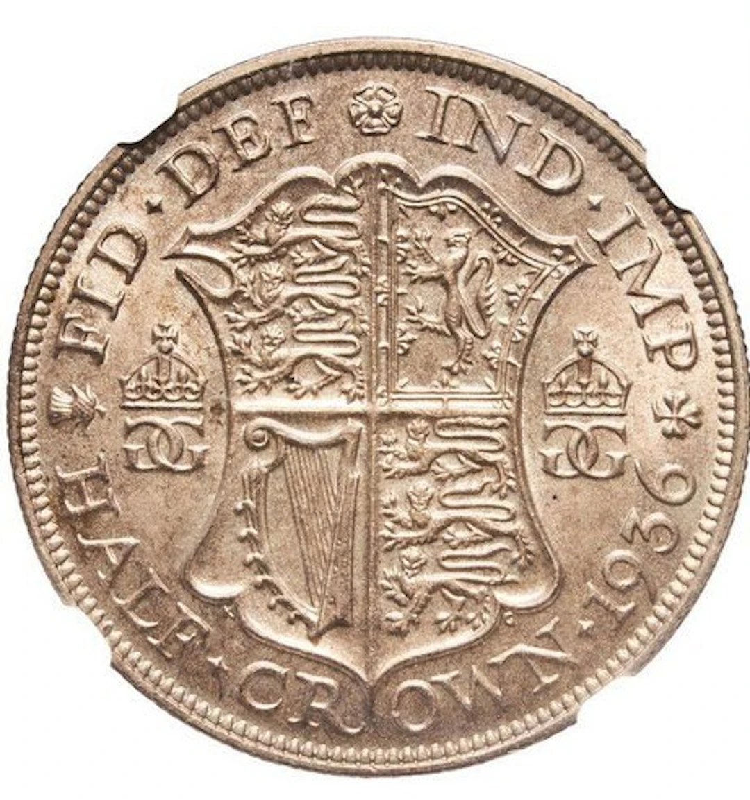 United Kingdom. George V. 1/2 Crown 1936 - NGC MS63