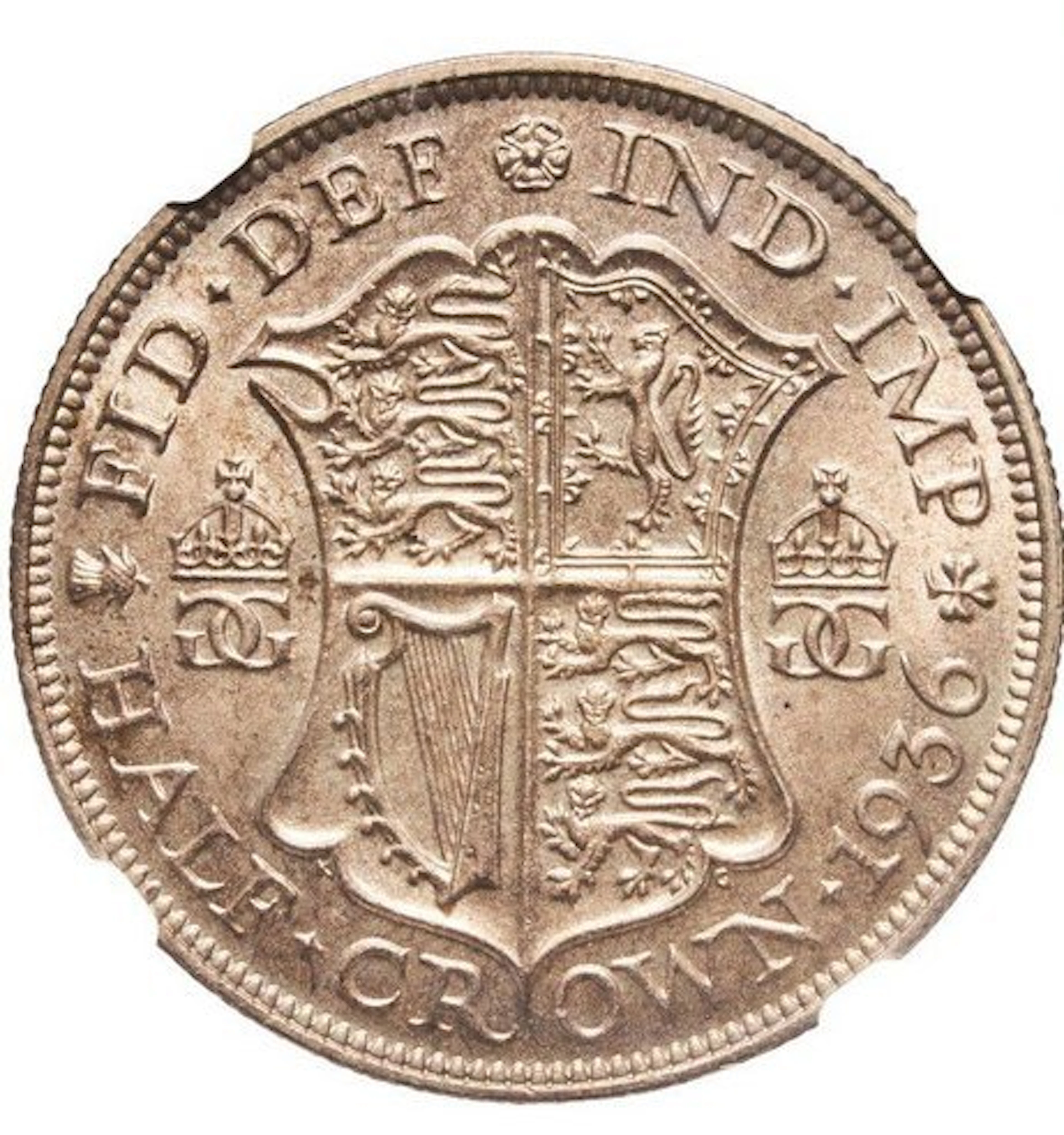 United Kingdom. George V. 1/2 Crown 1936 - NGC MS63