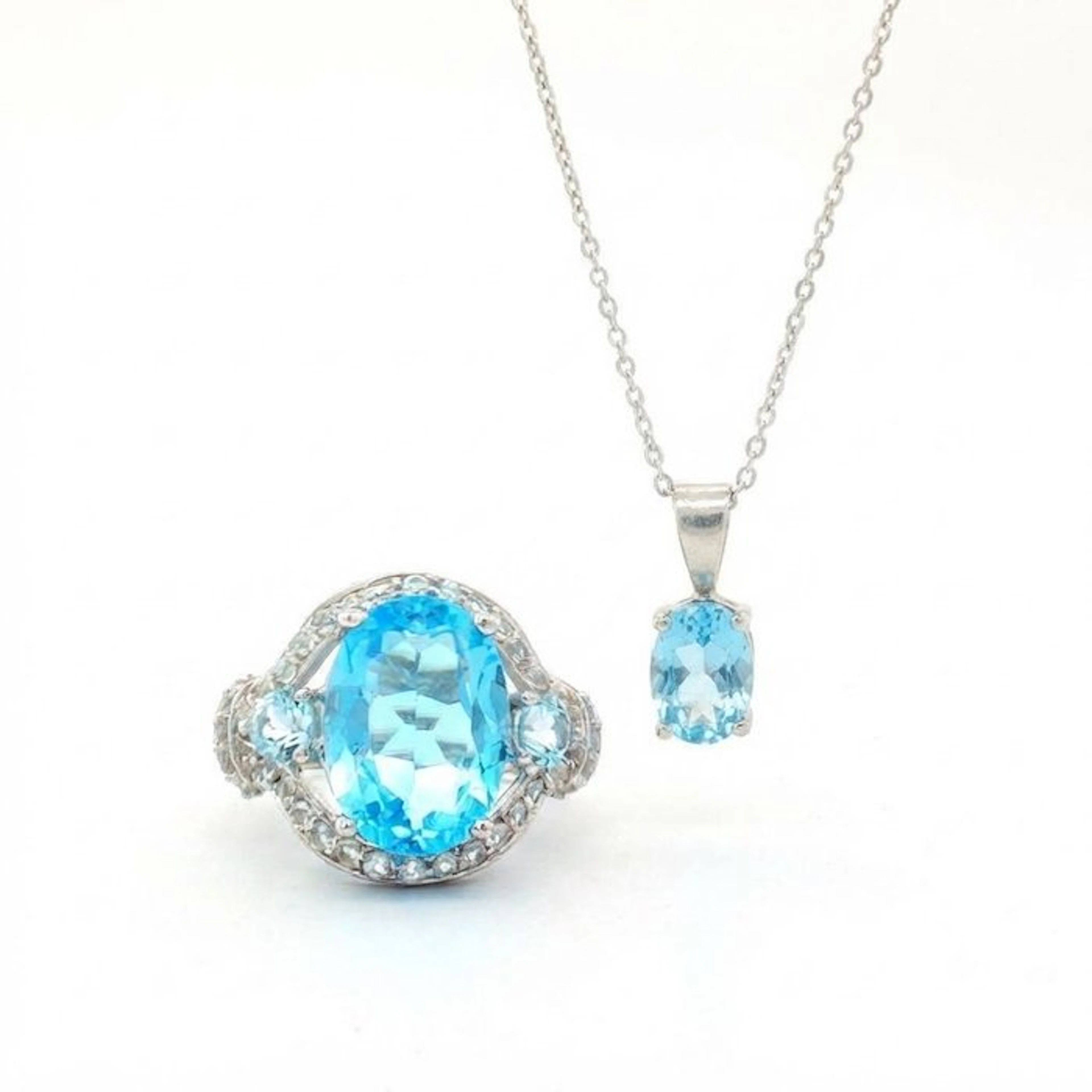 No reserve price - 2 piece jewellery set Silver - 10.17ct