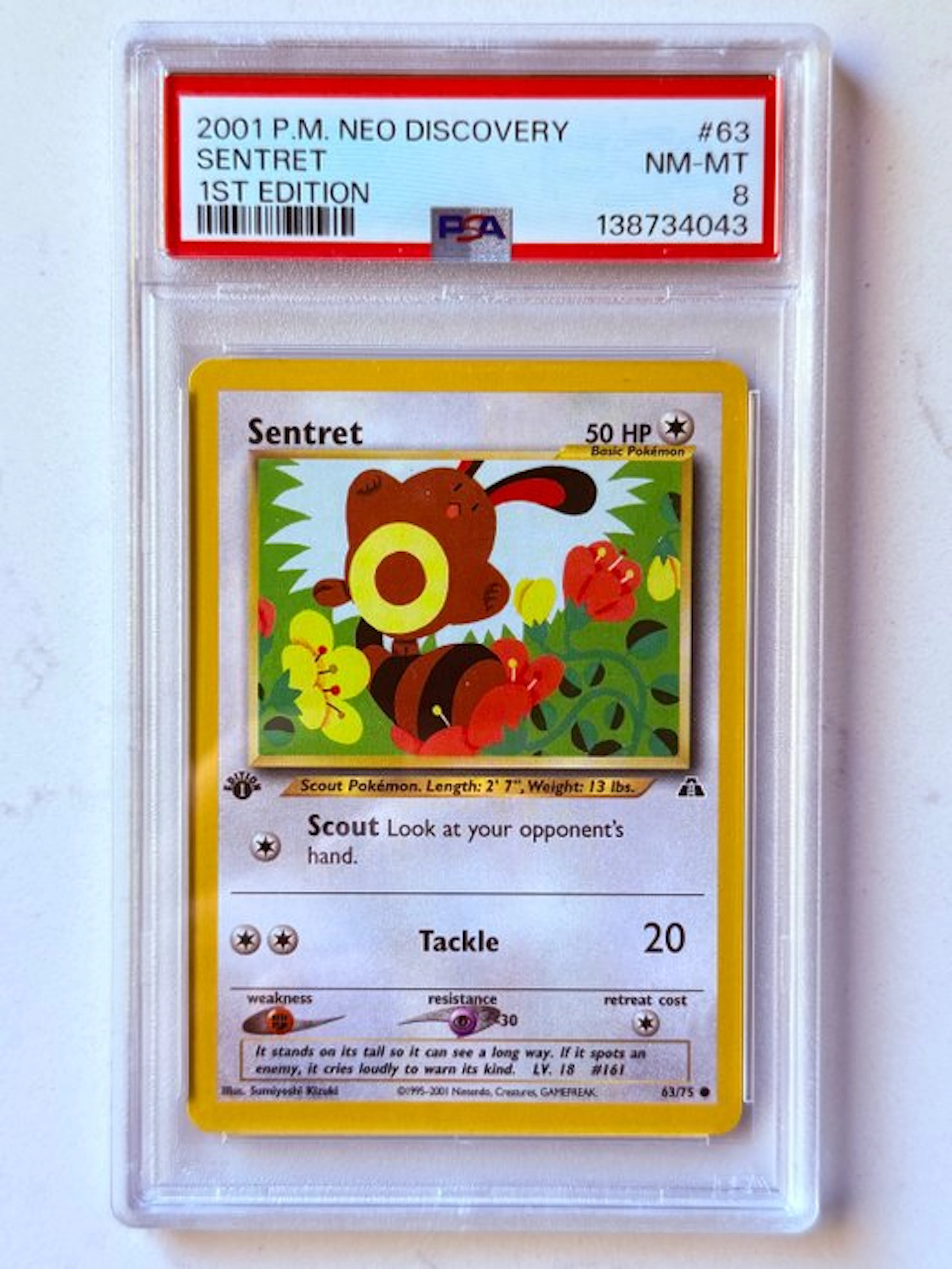 Pokémon - 1 Graded card - Sentret 63/75 First edition...