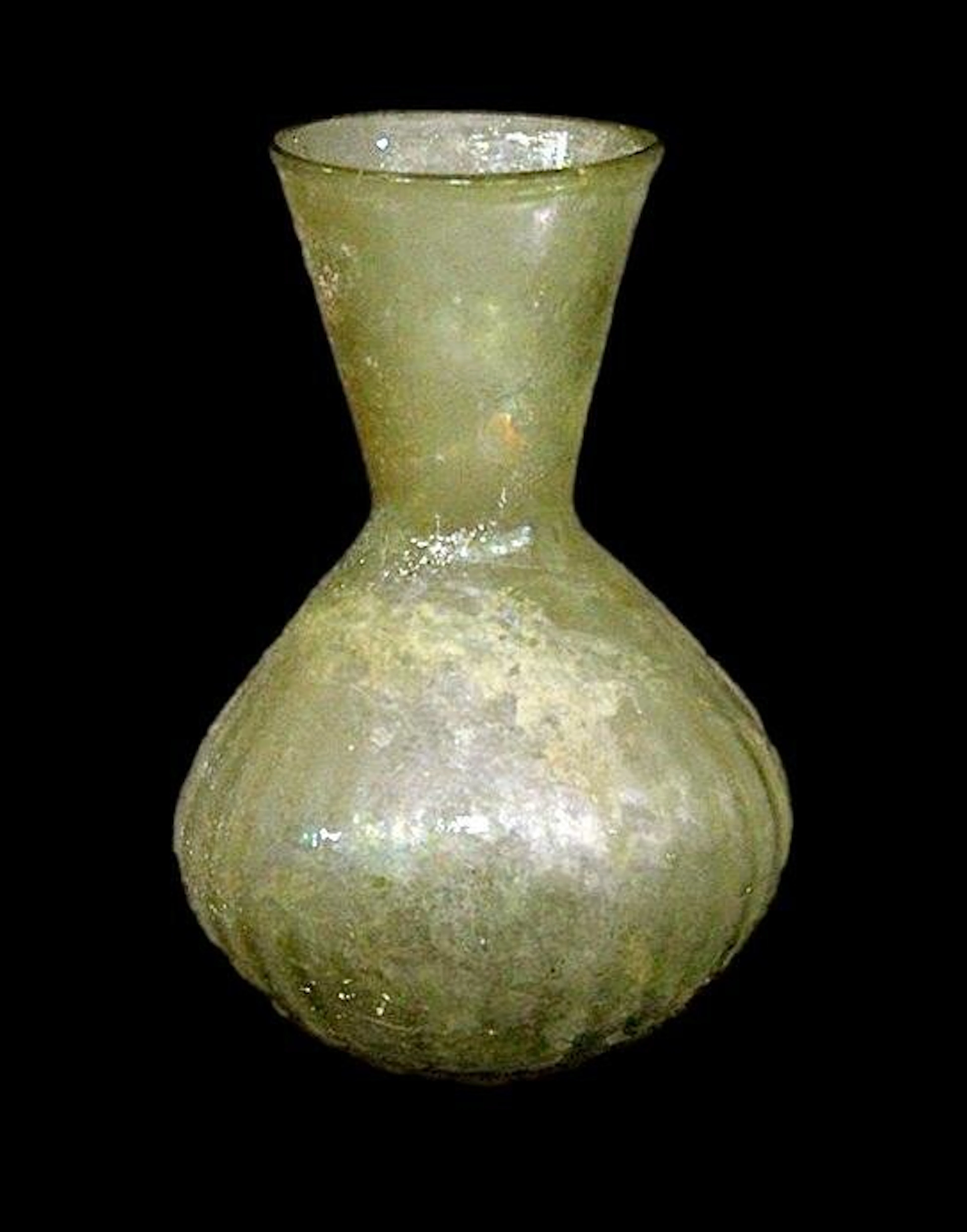 Ancient Roman - Roman bottle in finely ribbed glass - completely intact