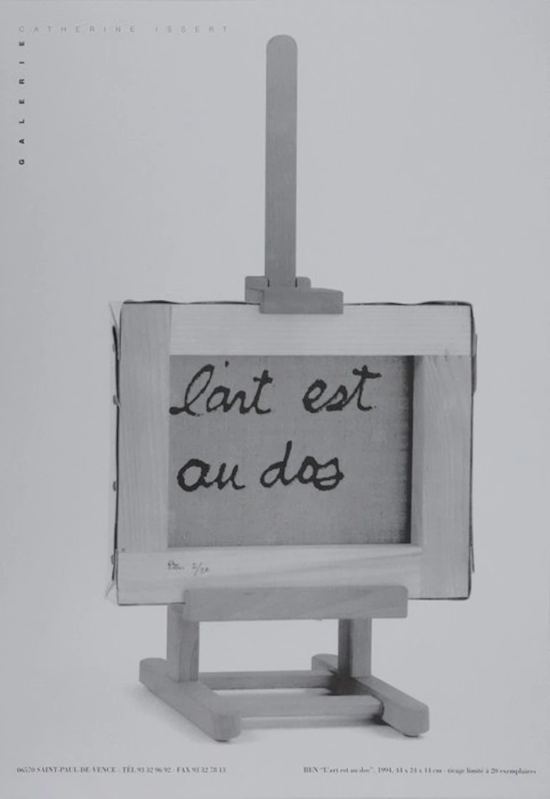 Ben Vautier (1935) - L'art est au dos