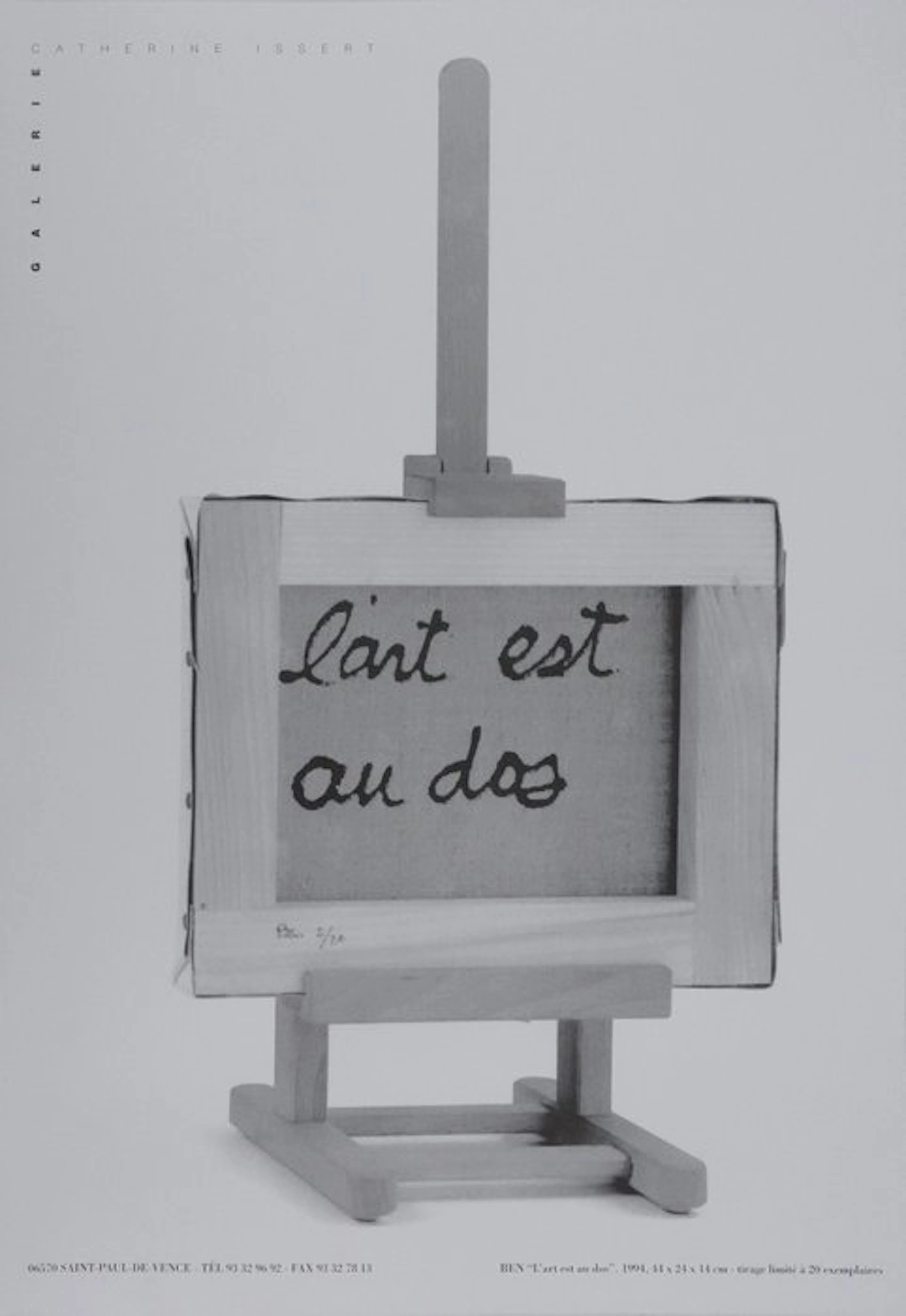 Ben Vautier (1935) - L'art est au dos