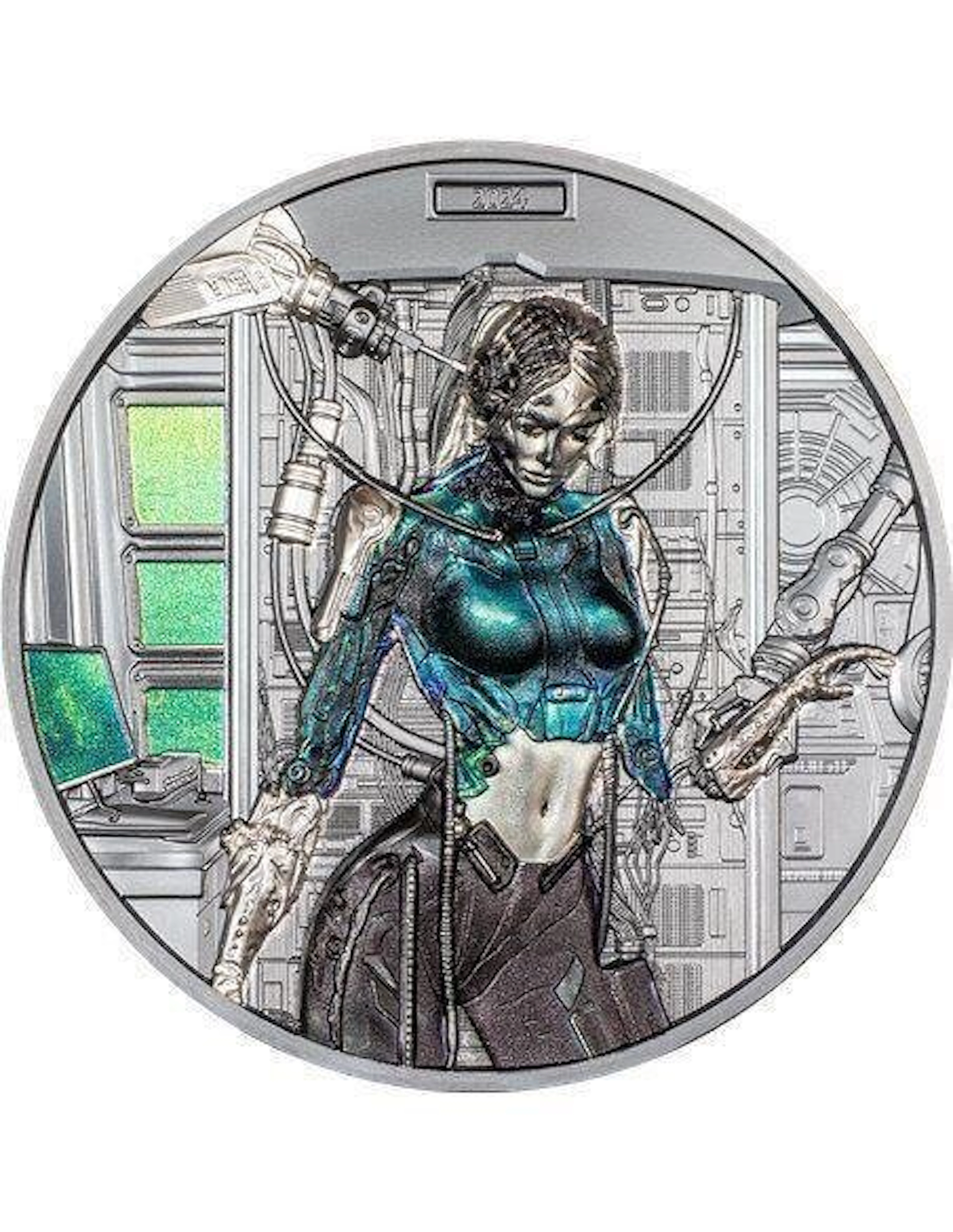 Cook Islands. 20 Dollars 2024 Cyber Queen Rebirth, 3 Oz (.999)
