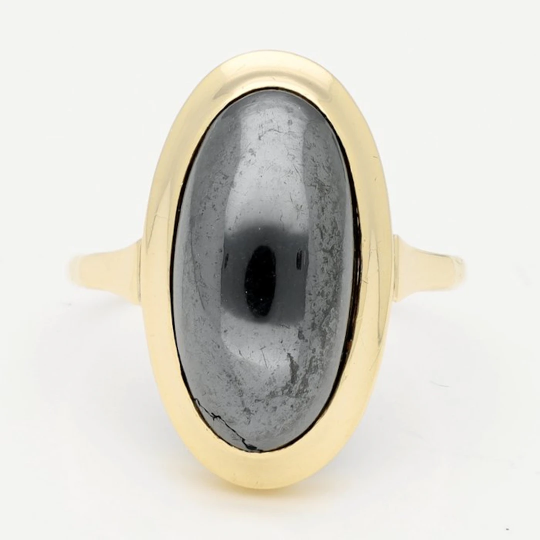 Ring - 14 kt. Yellow gold - Hematite