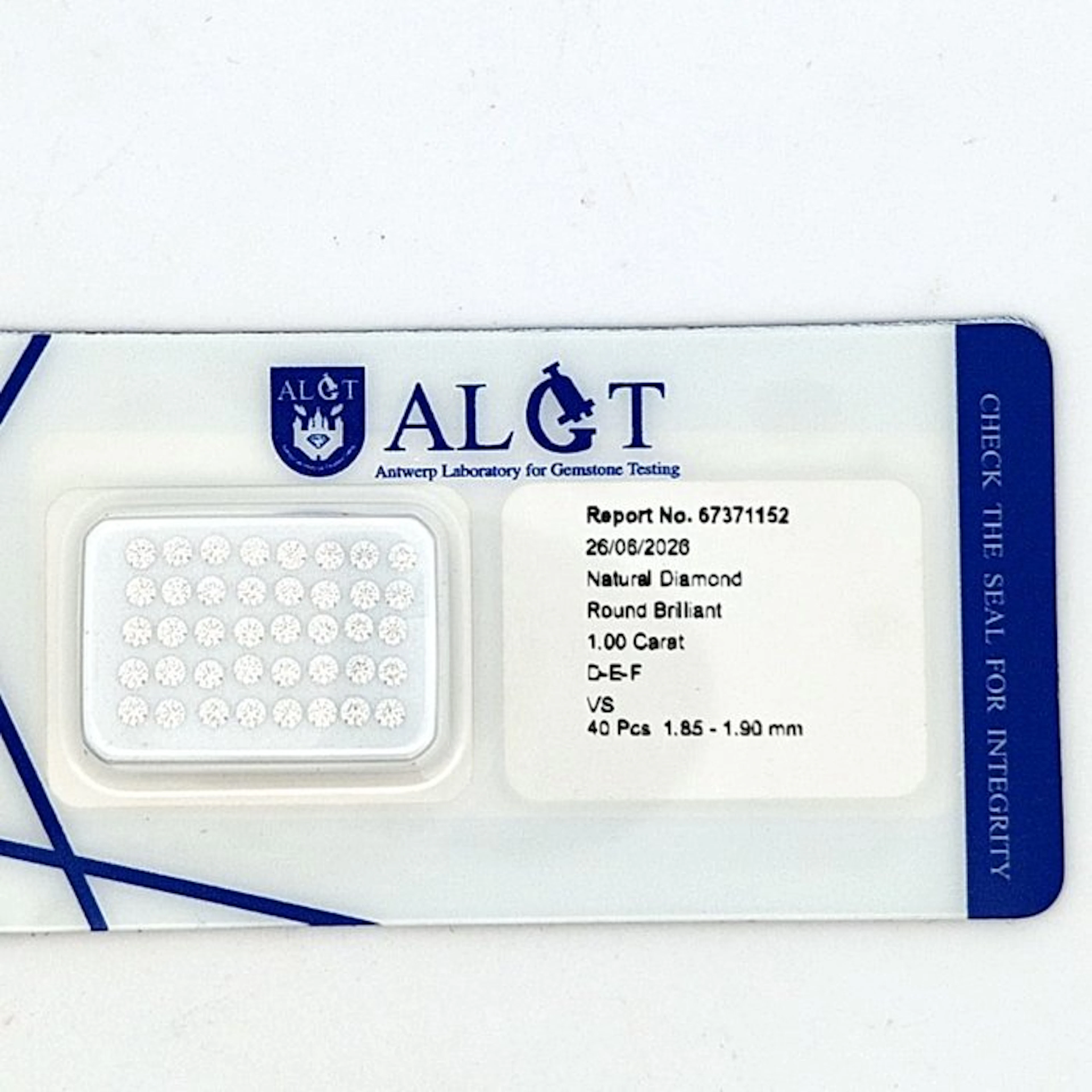 40 pcs Diamond (Natural) - 1.00 ct - Round - F