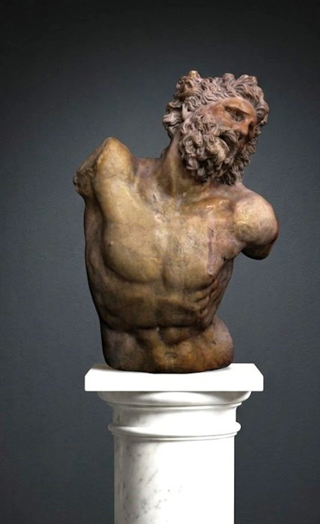 Sculpture, Scultura di Torso di Laocoonte - 73 cm - Marble