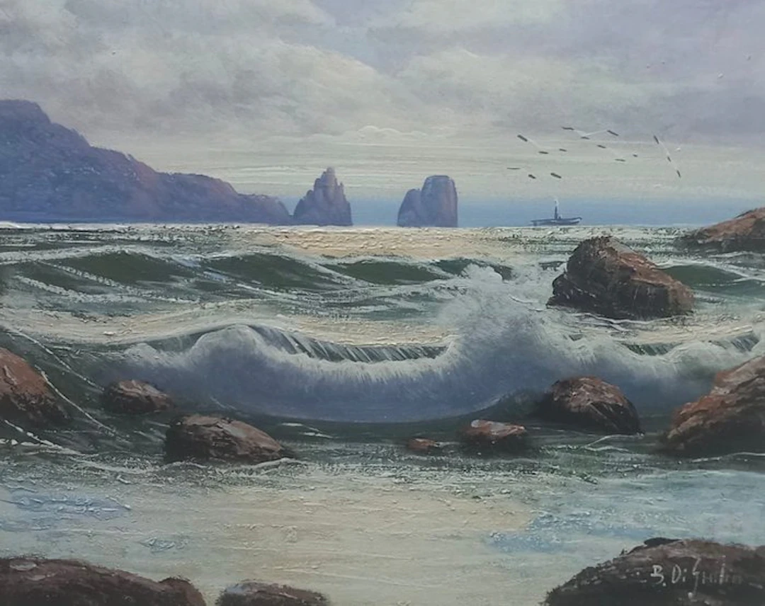 Bruno Di Giulio (1943) - Mareggiata a Capri