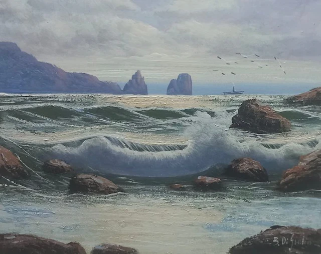 Bruno Di Giulio (1943) - Mareggiata a Capri