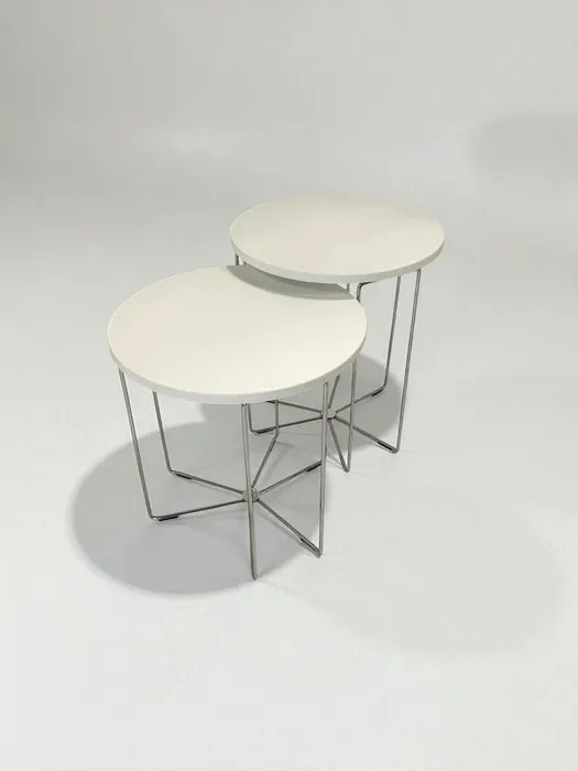 Maconi - Side table (2) - Silver - chrome-plated/laminated metal