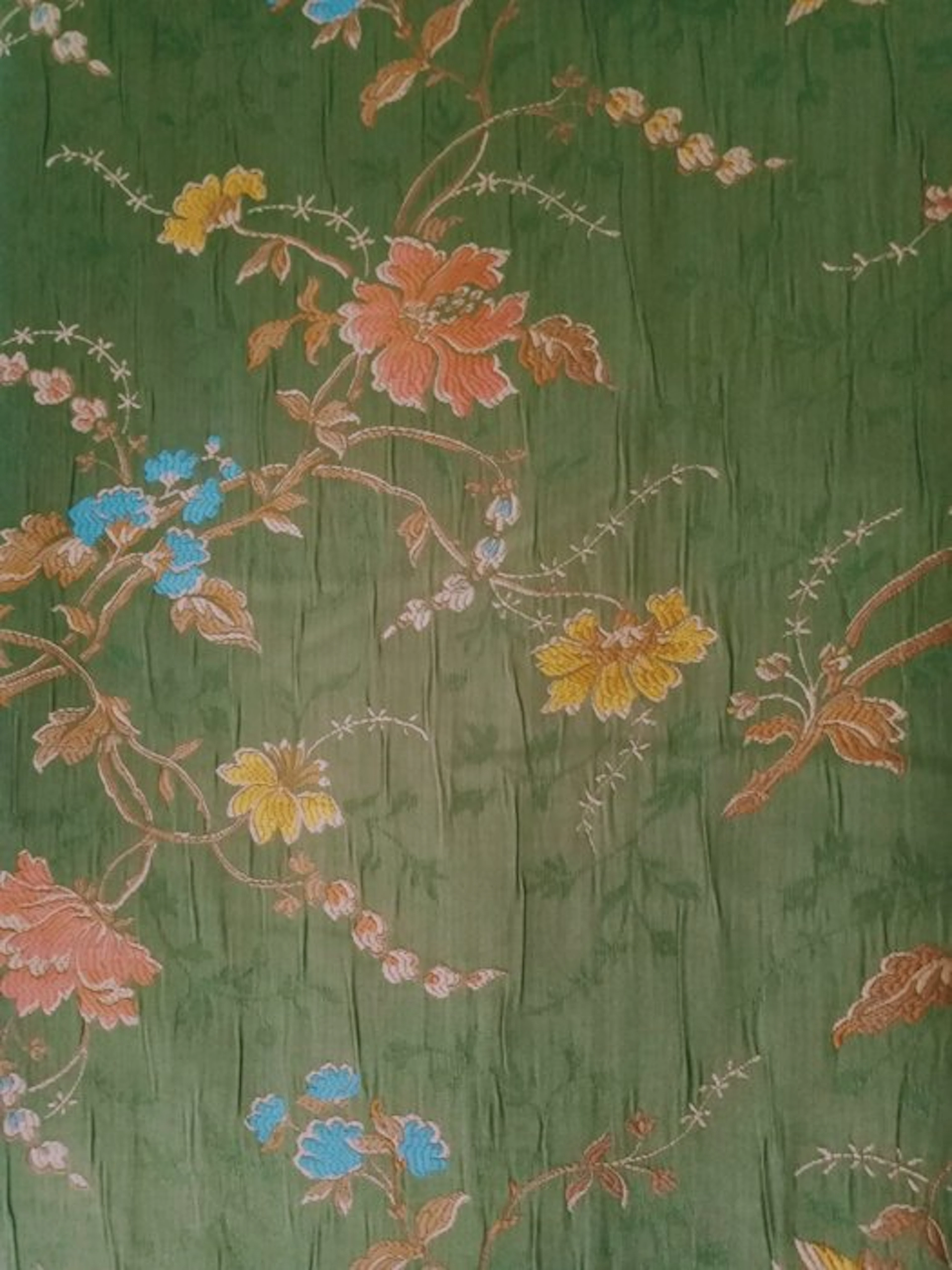 precious silk fabric San Leucio pastel green enriched by...