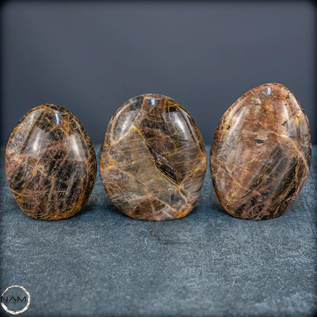 Noble Moonstone Freeform Set – Three hand-polished...