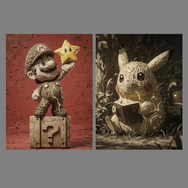 Yamila - XL - Mario y Pikachu: La Sabiduría del Oro