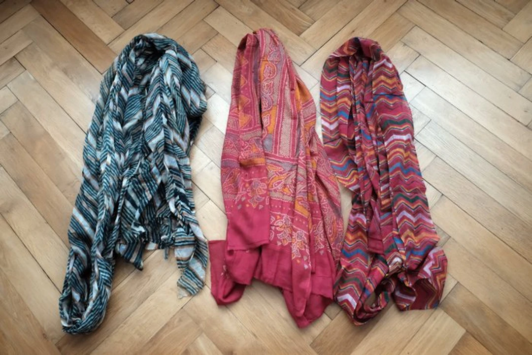 3 Turban-style headwraps, Rajasthan, India - 20th century