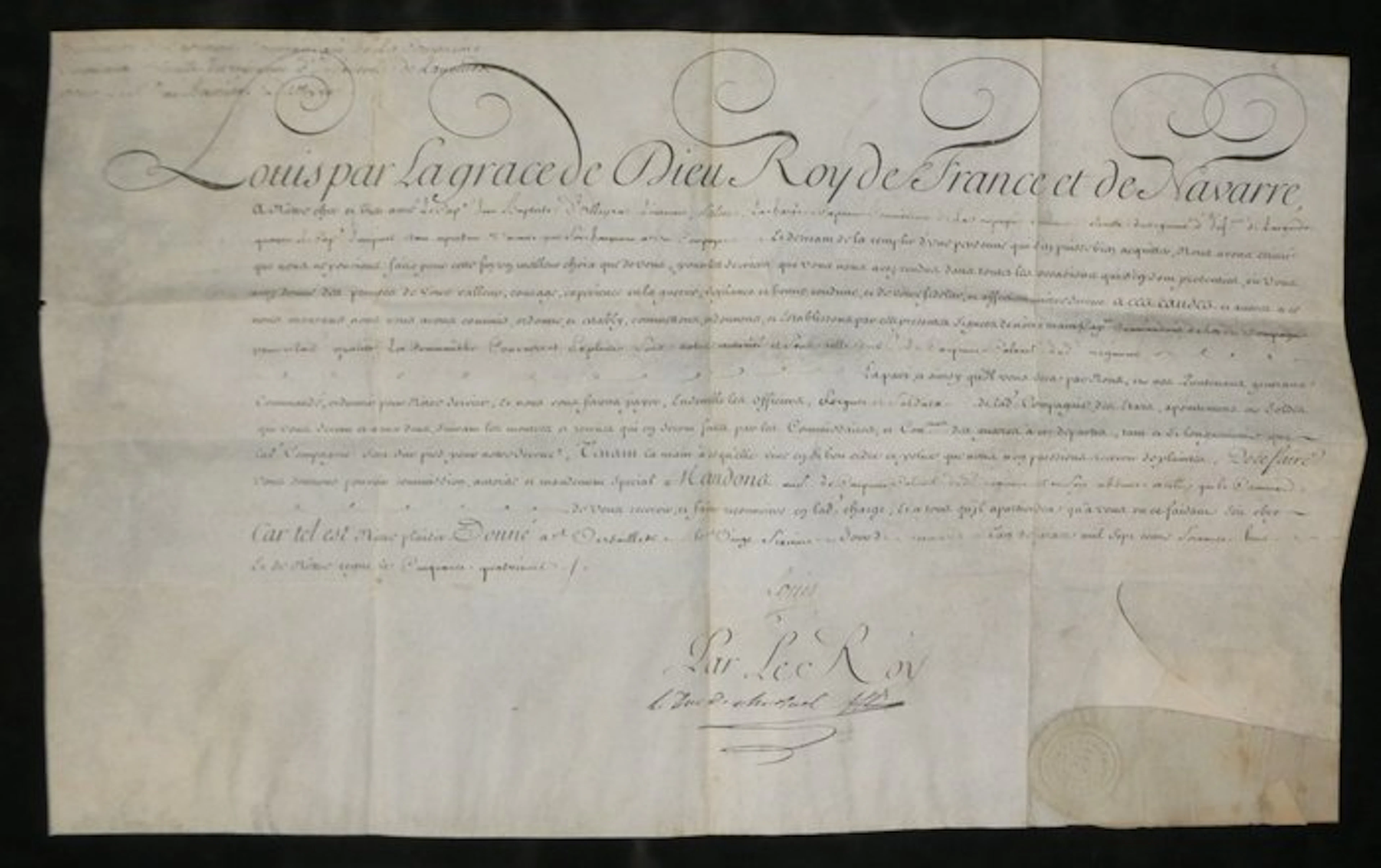 Louis XV — Pièce signée « Louis »