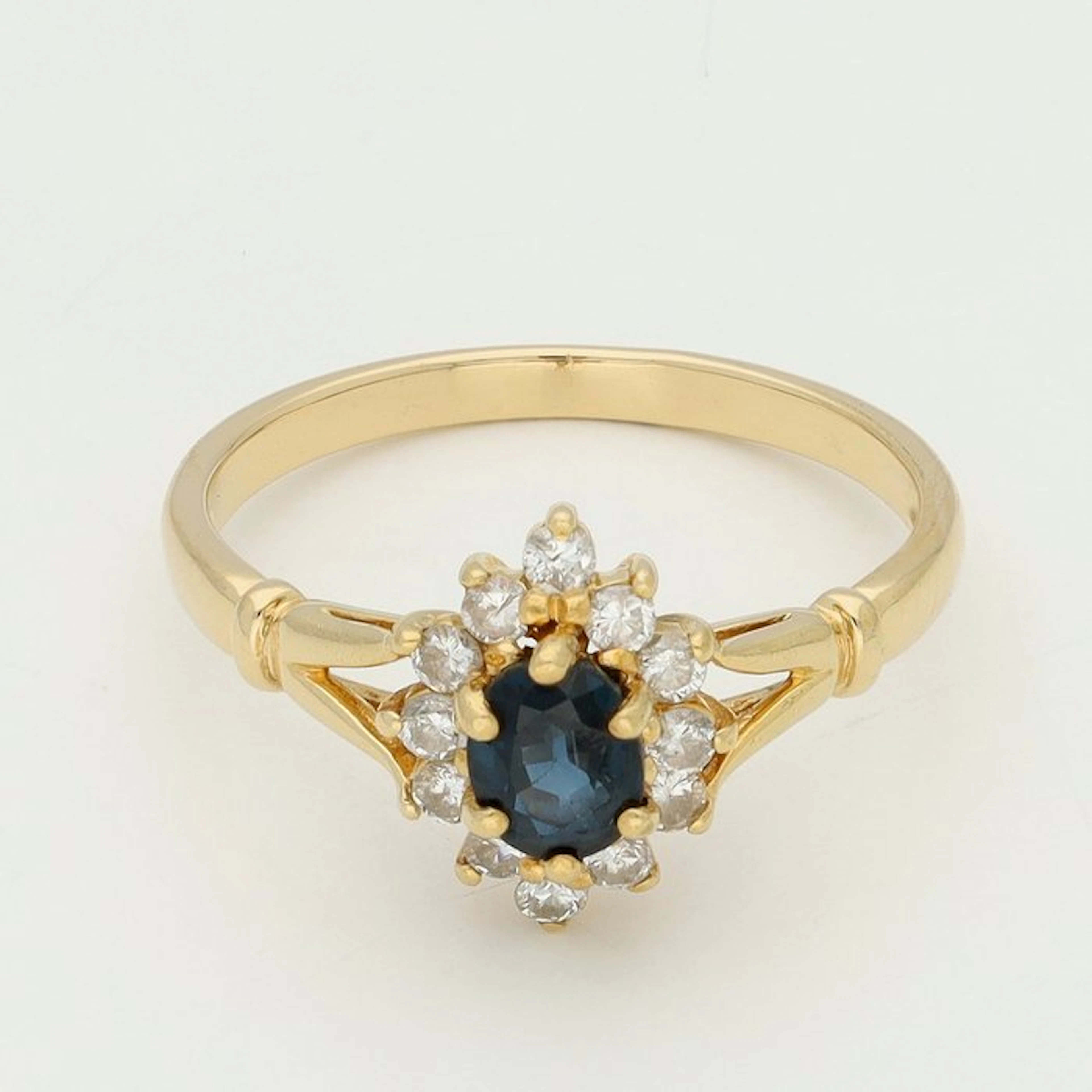 Ring - 18 kt. Yellow gold - Diamond - Sapphire