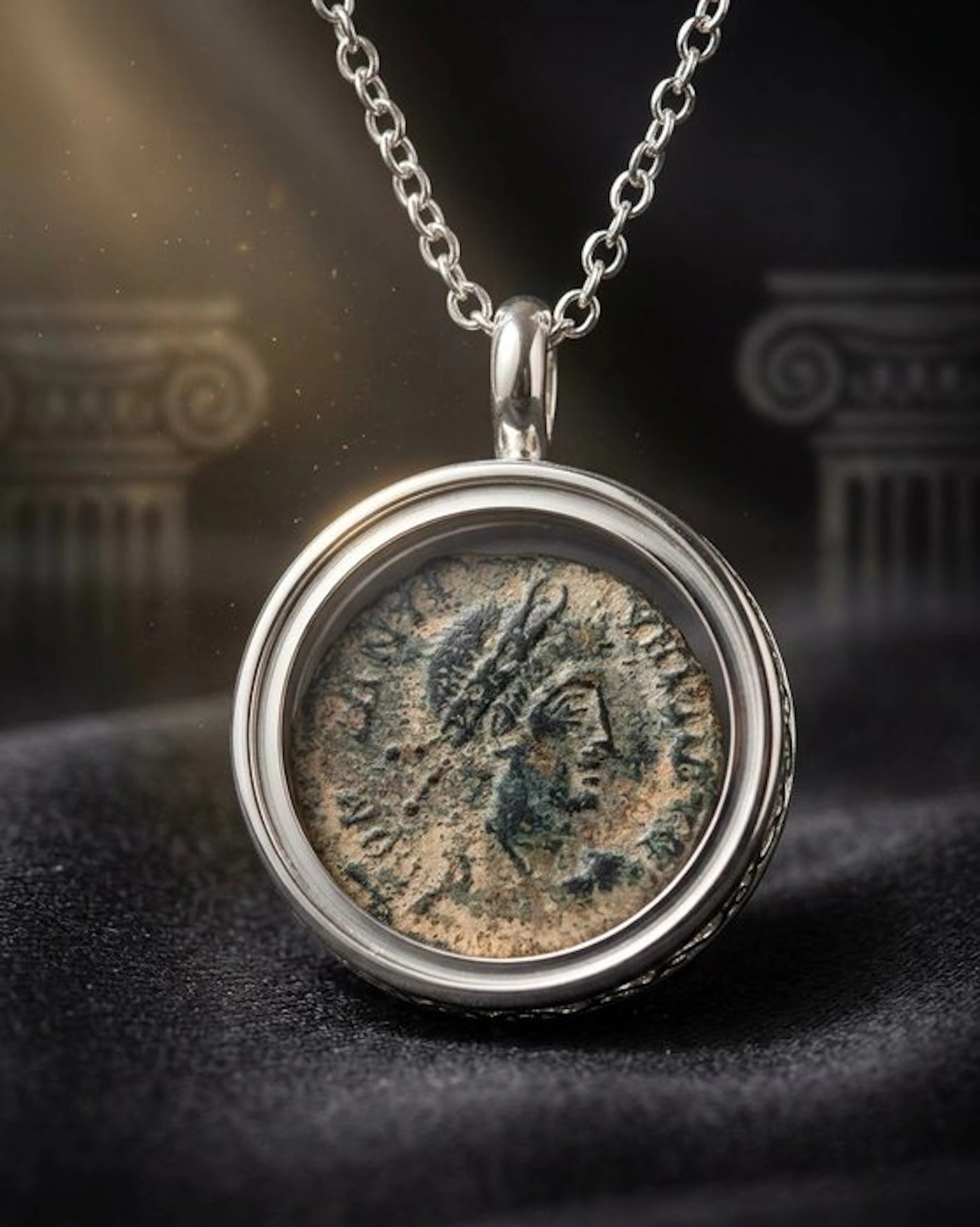 Ancient Roman, Empire Bronze Coin pendant - Constantine II (No reserve price)