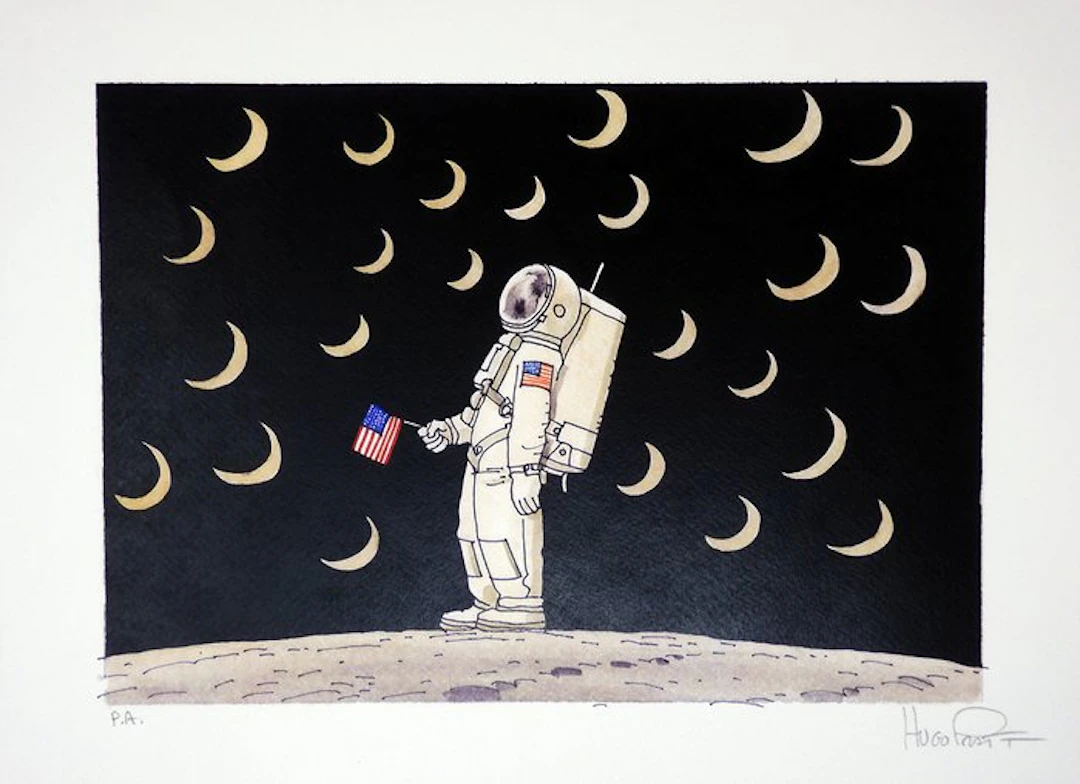 Pratt, Hugo - 1 Offset Print - Lune - Soggetto 13 - 1986