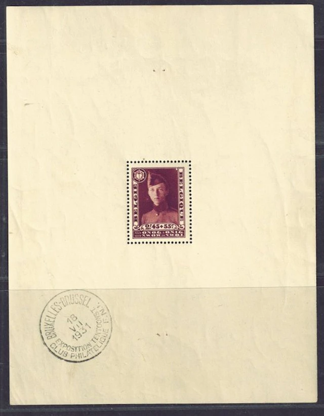 Belgium 1931 - "Corporal" in font 122mm x 158mm, - OBP: Blok 3