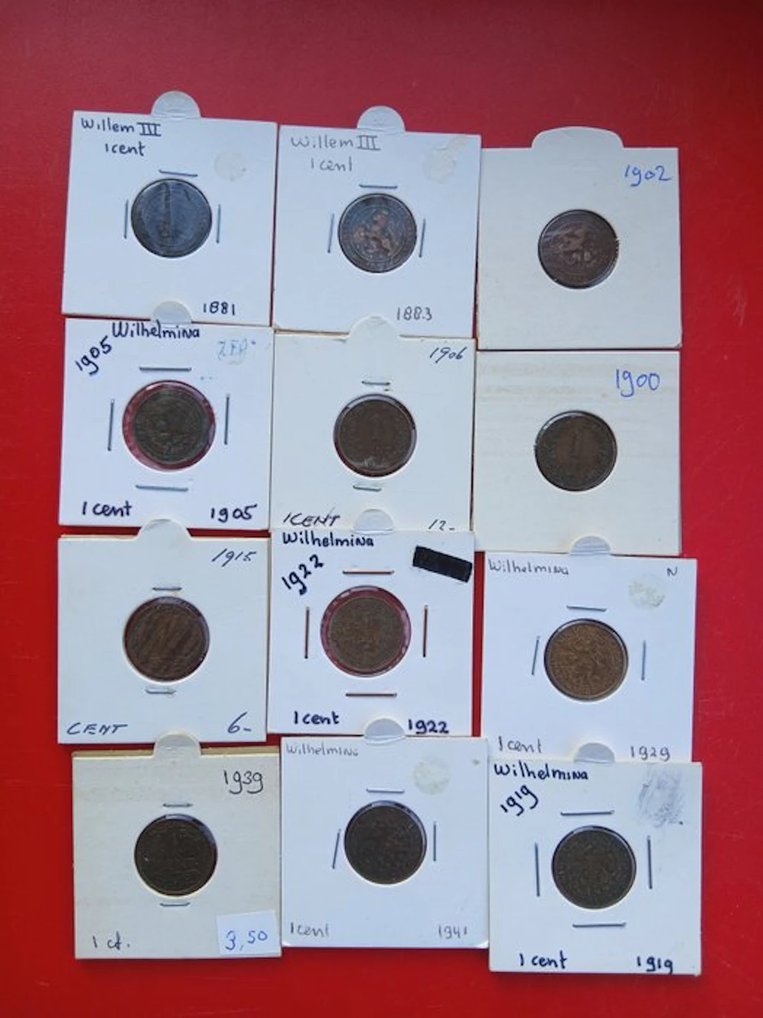 Netherlands. Willem III. 1 Cent 1881-1941 (No reserve price)