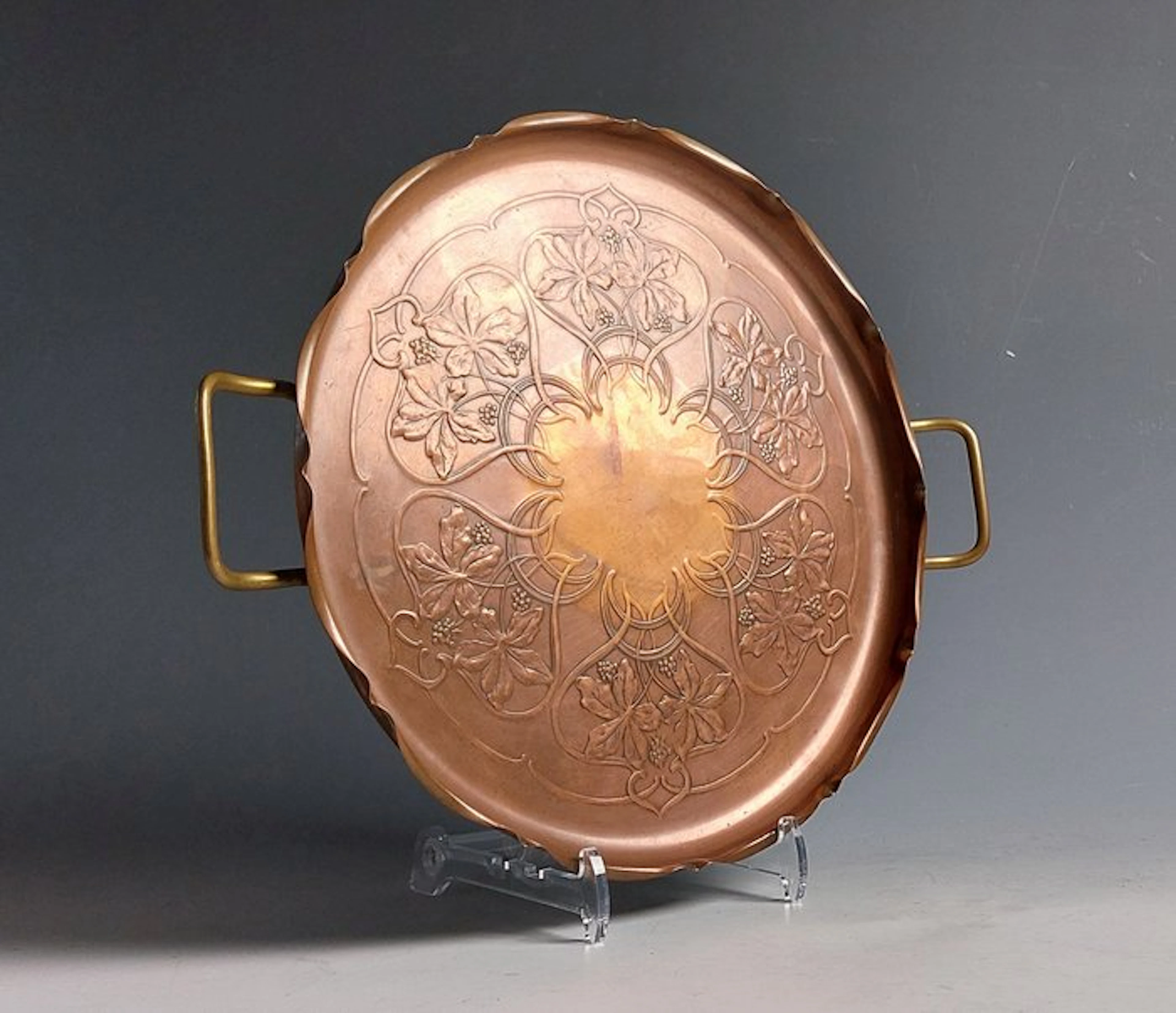 WMF / Geislingen - Tray - Copper, Brass - Art Nouveau - 38.6 cm diameter