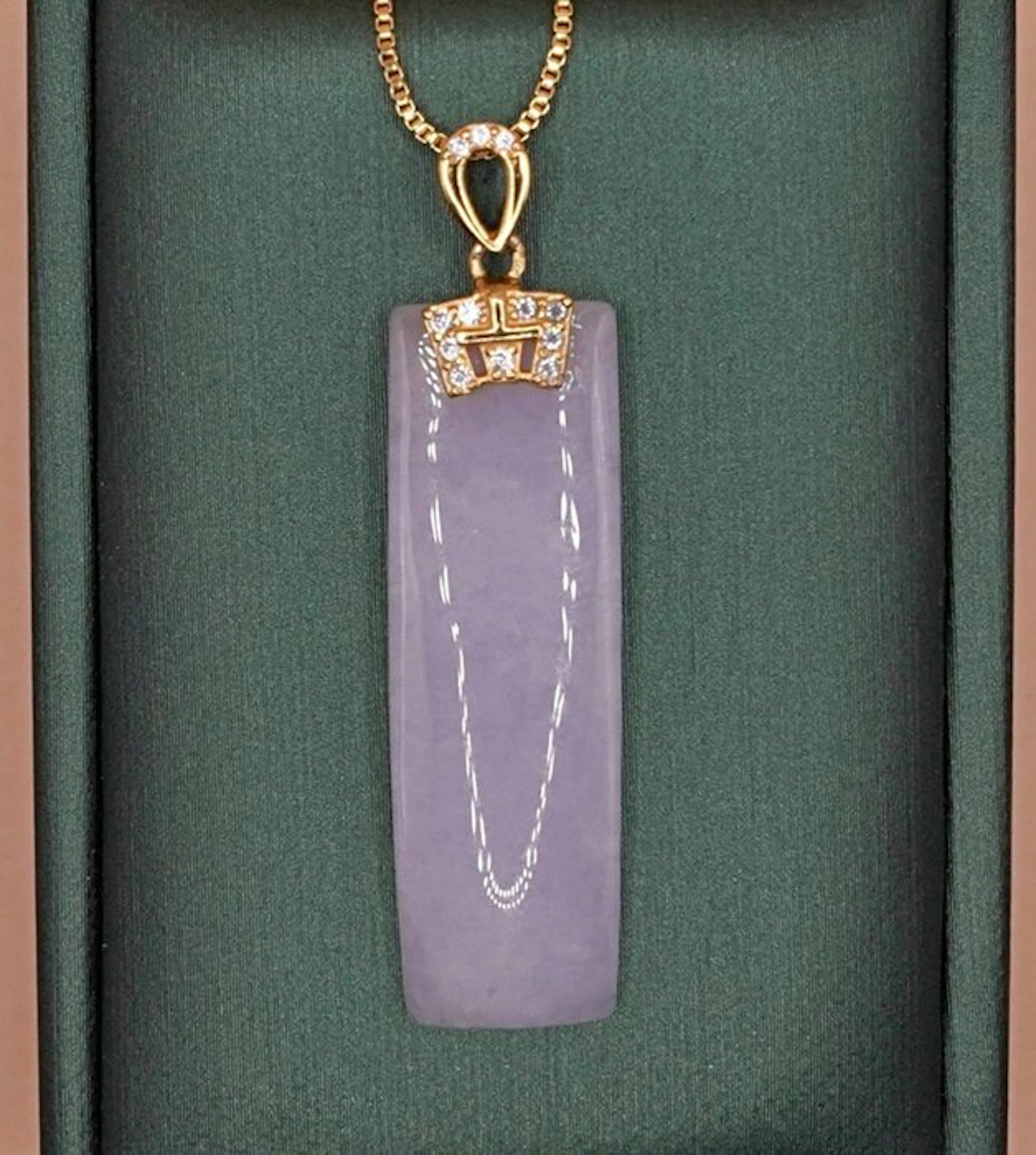 NGTC Certified Grade-A Lavender Jadeite Necklace - Height...