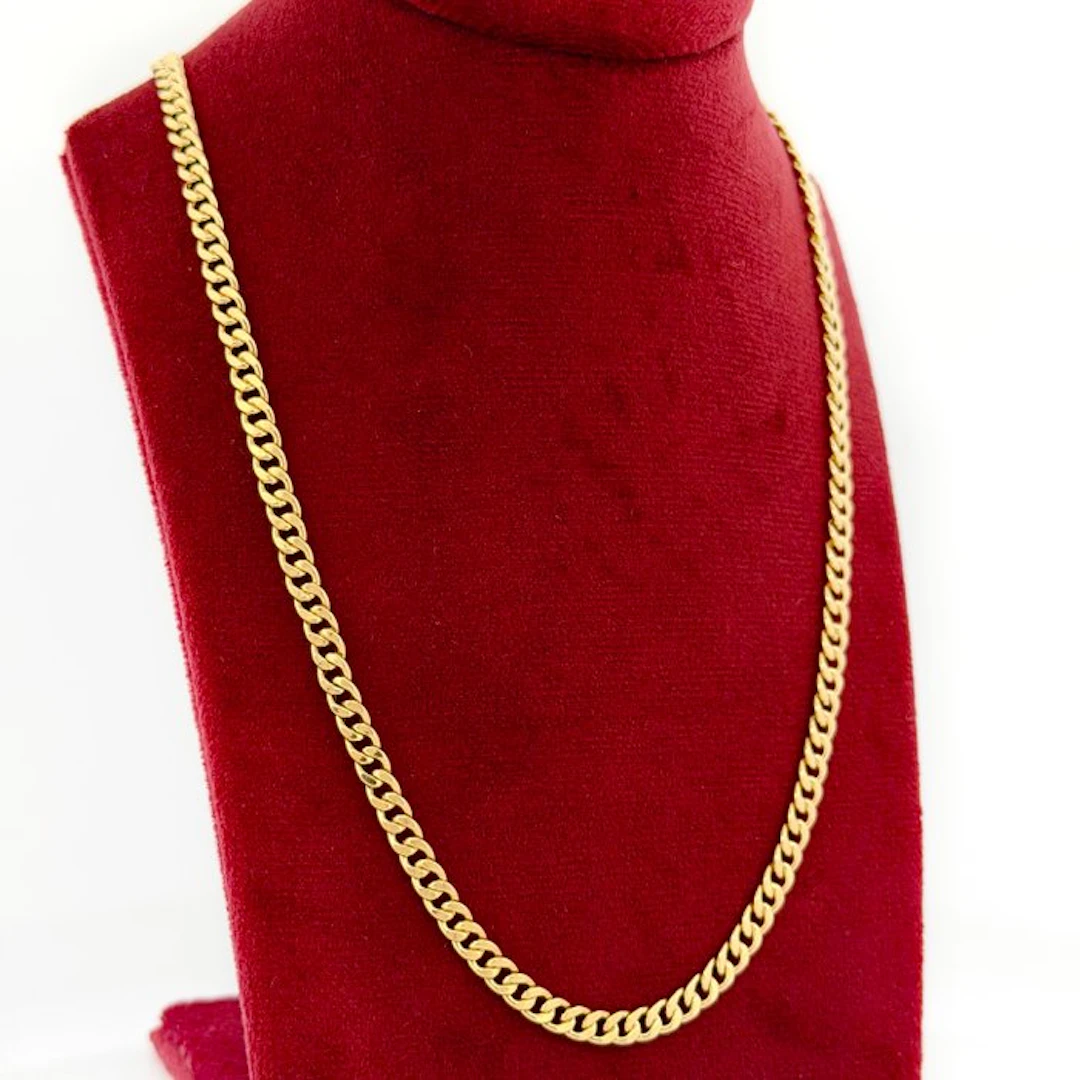 No reserve price - Necklace - 18 kt. Yellow gold - Cuban Link - 60 cm