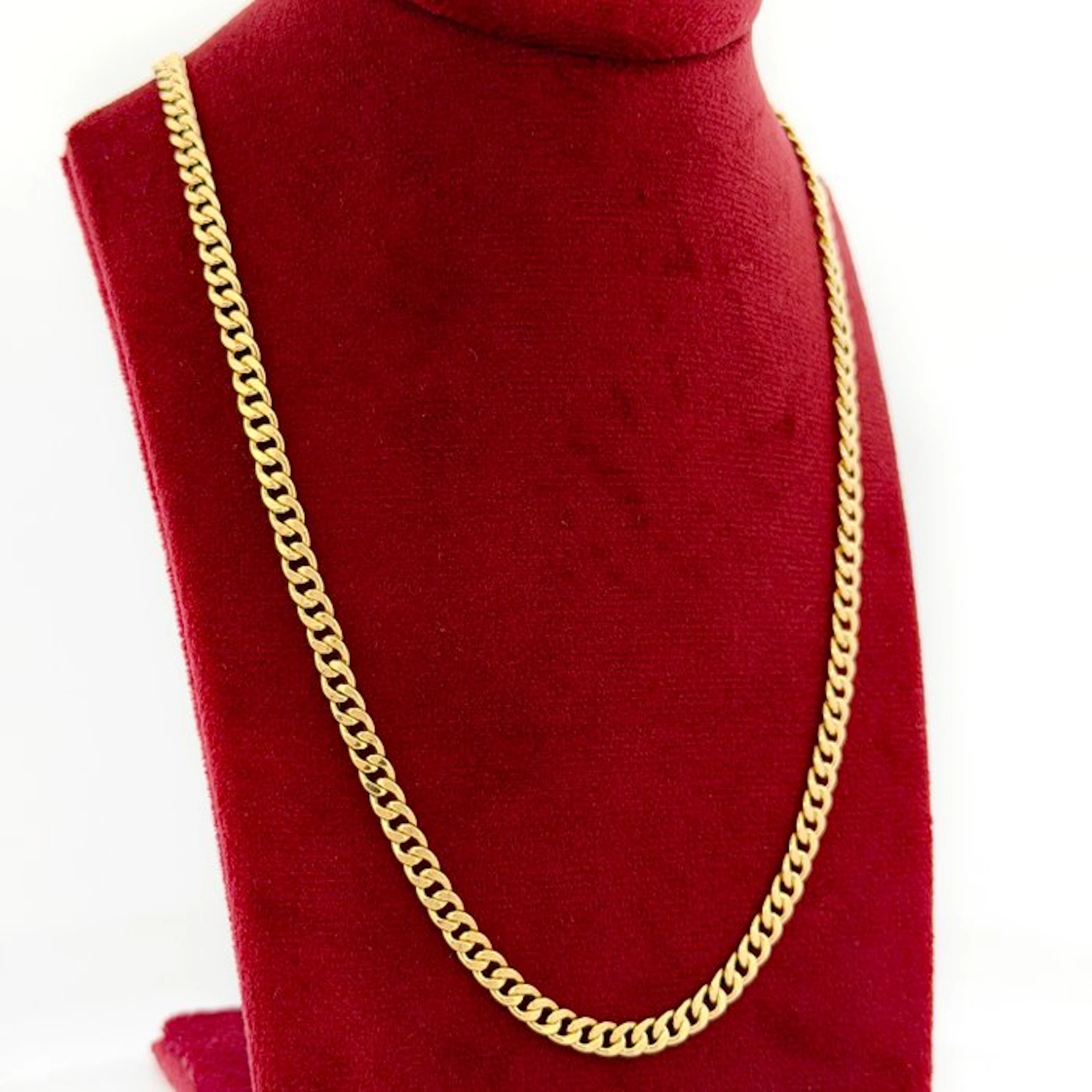 No reserve price - Necklace - 18 kt. Yellow gold - Cuban Link - 60 cm