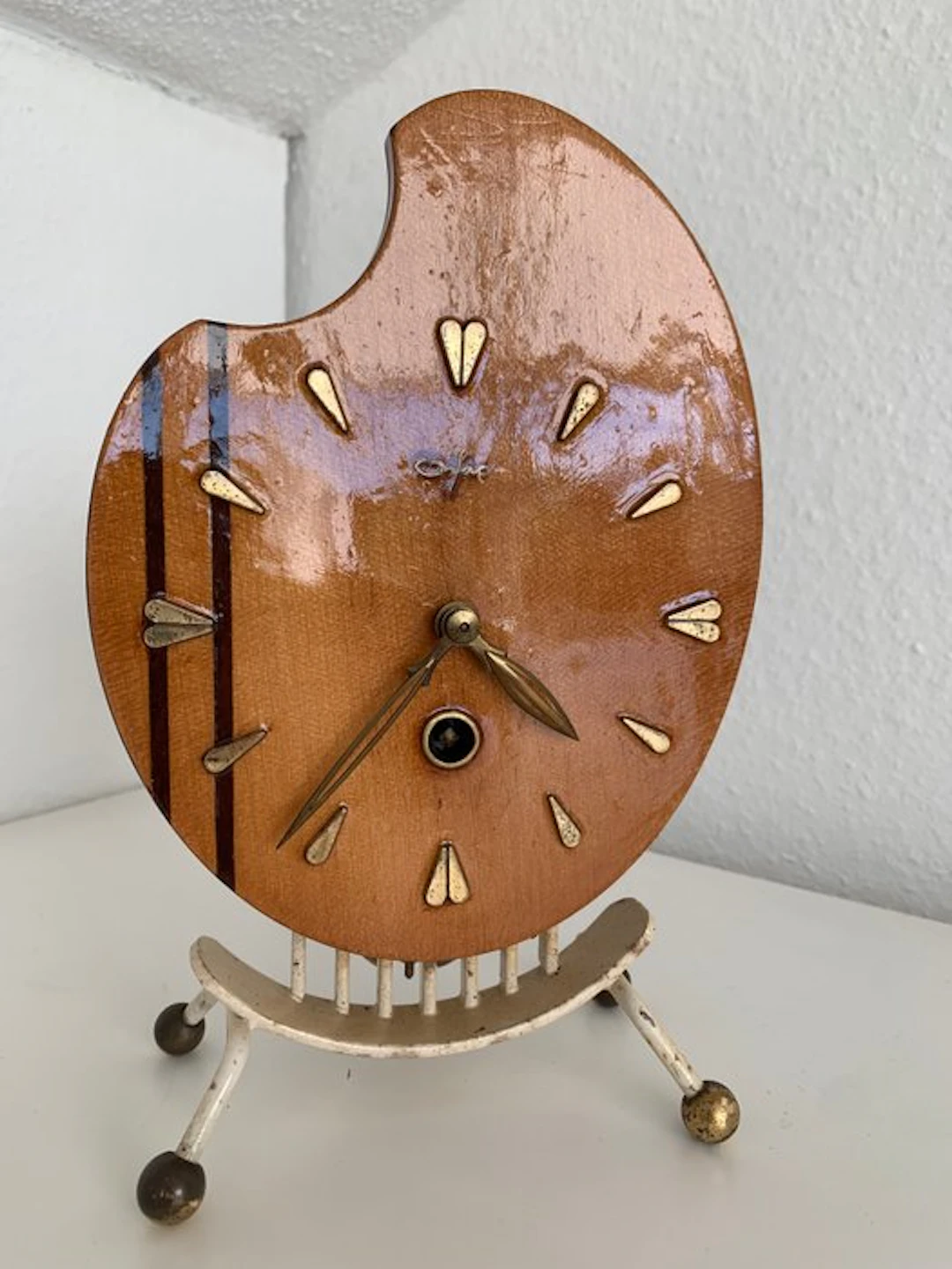 Table clock - Orfac - Mid-century modern - Teak - 1960-1970 - Mid-century clock