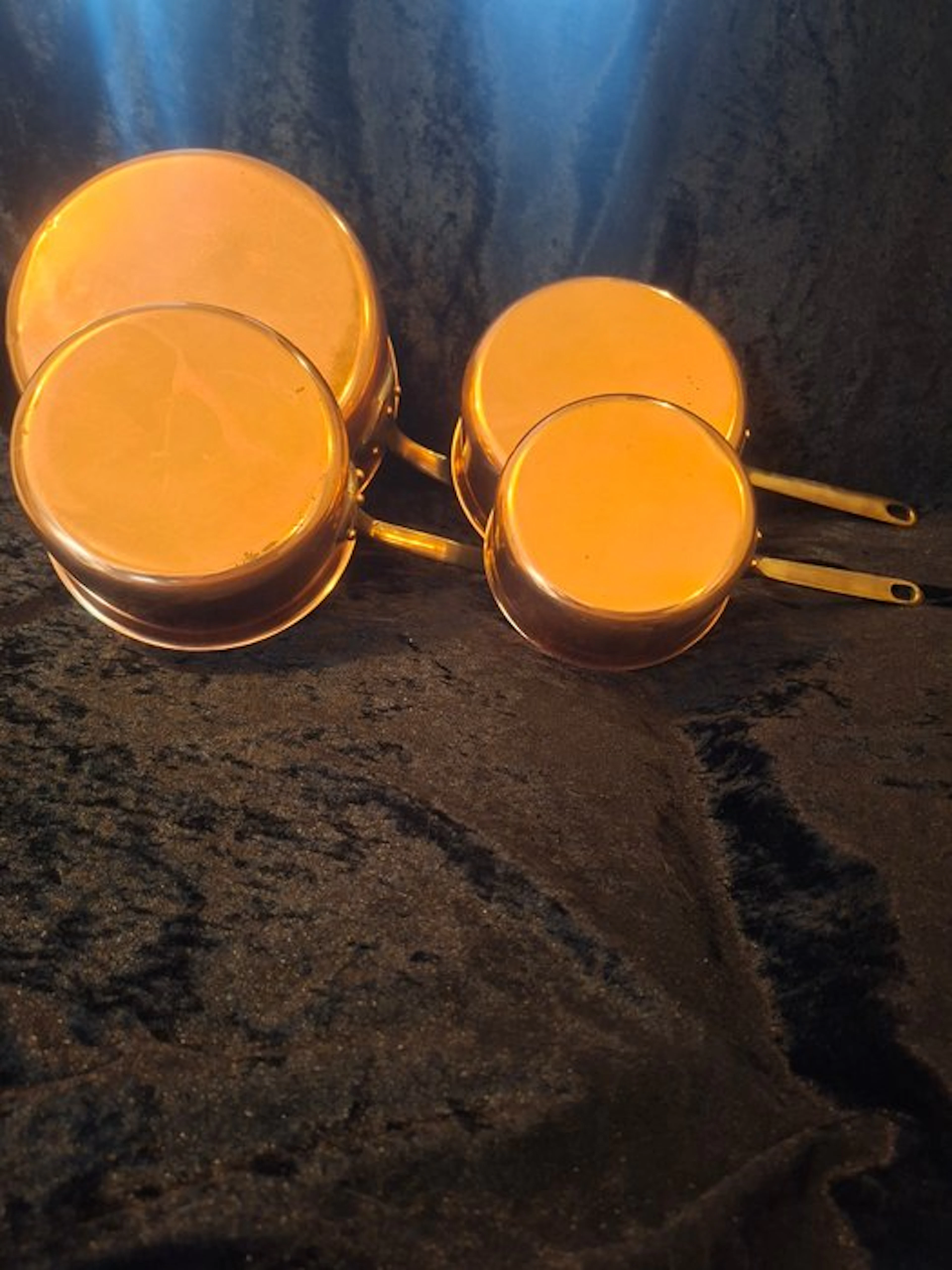 lecellier - lecellier - Cooking pot set (4) - Copper, Brass - Red copper pots