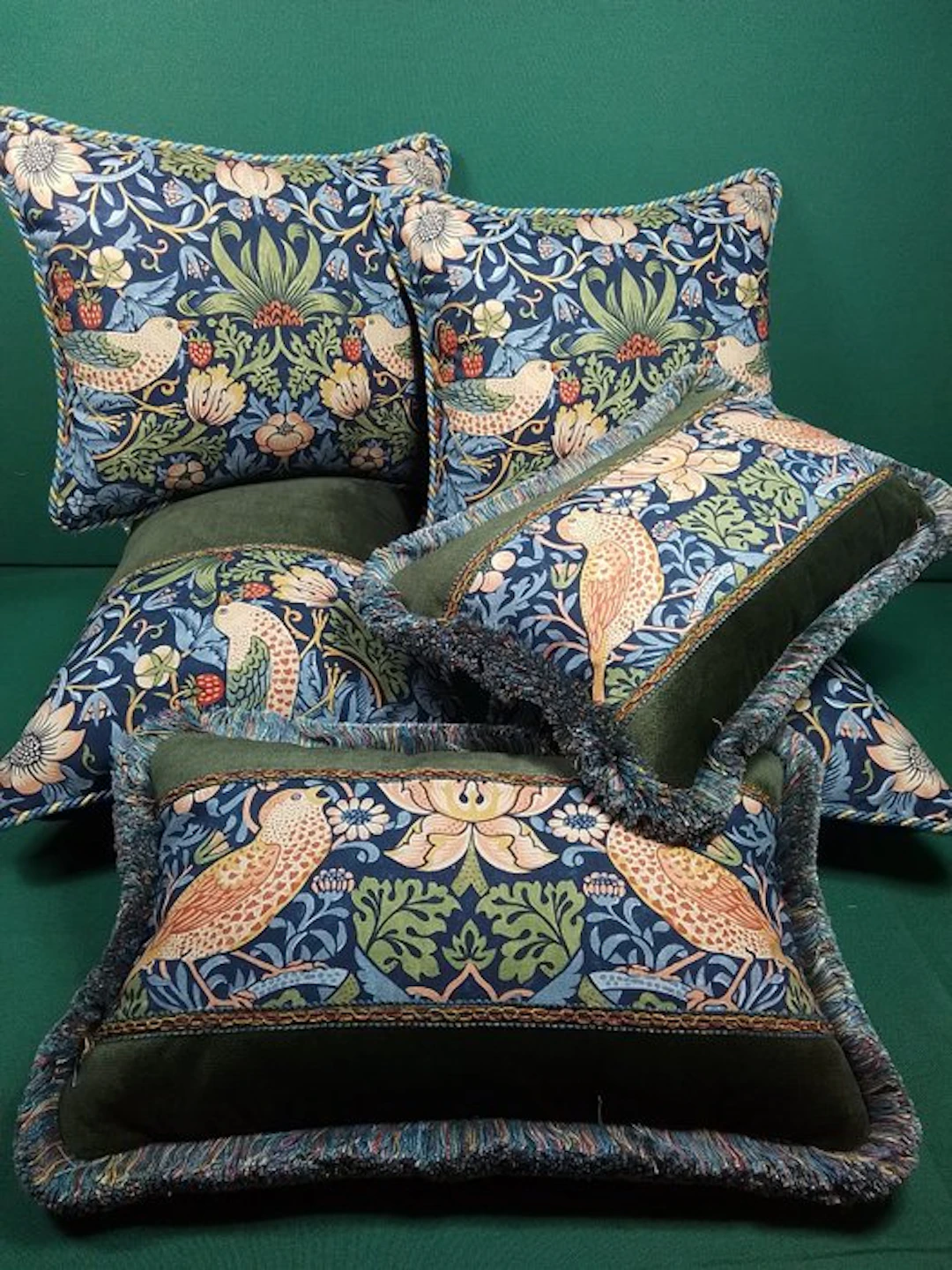 Pillow set with Morris & Co fabric, filling included - Cushion (6)