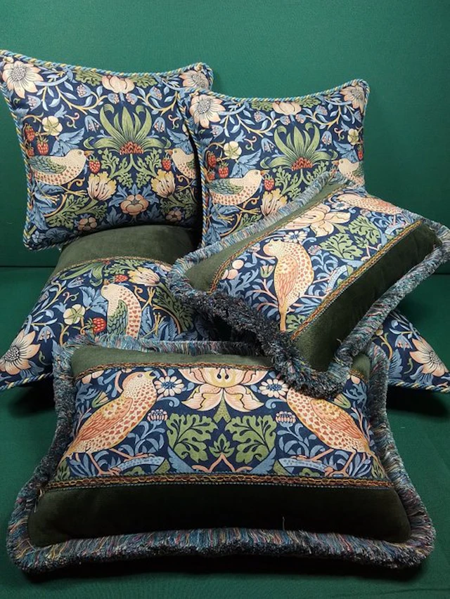 Pillow set with Morris & Co fabric, filling included - Cushion (6)
