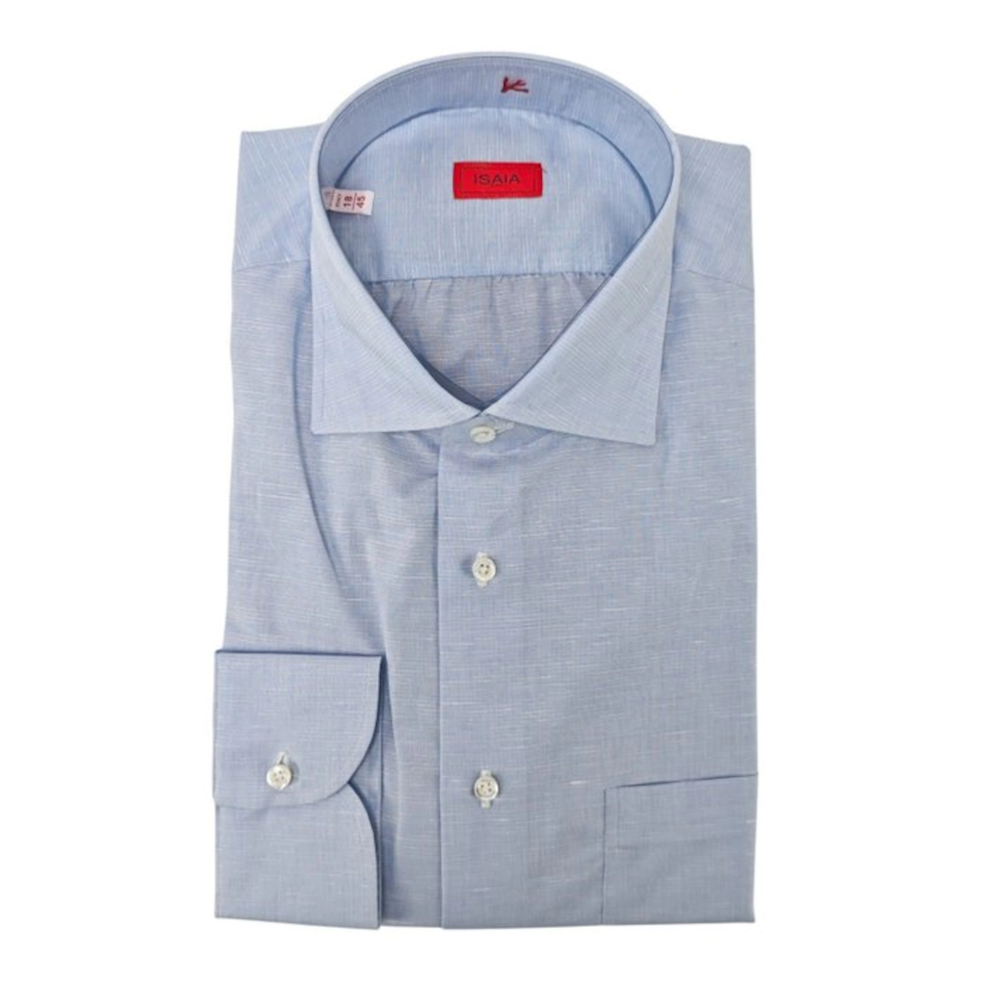 ISAIA NAPOLI - 18 - 45 - "Mix" Light Blue Dress Shirt...