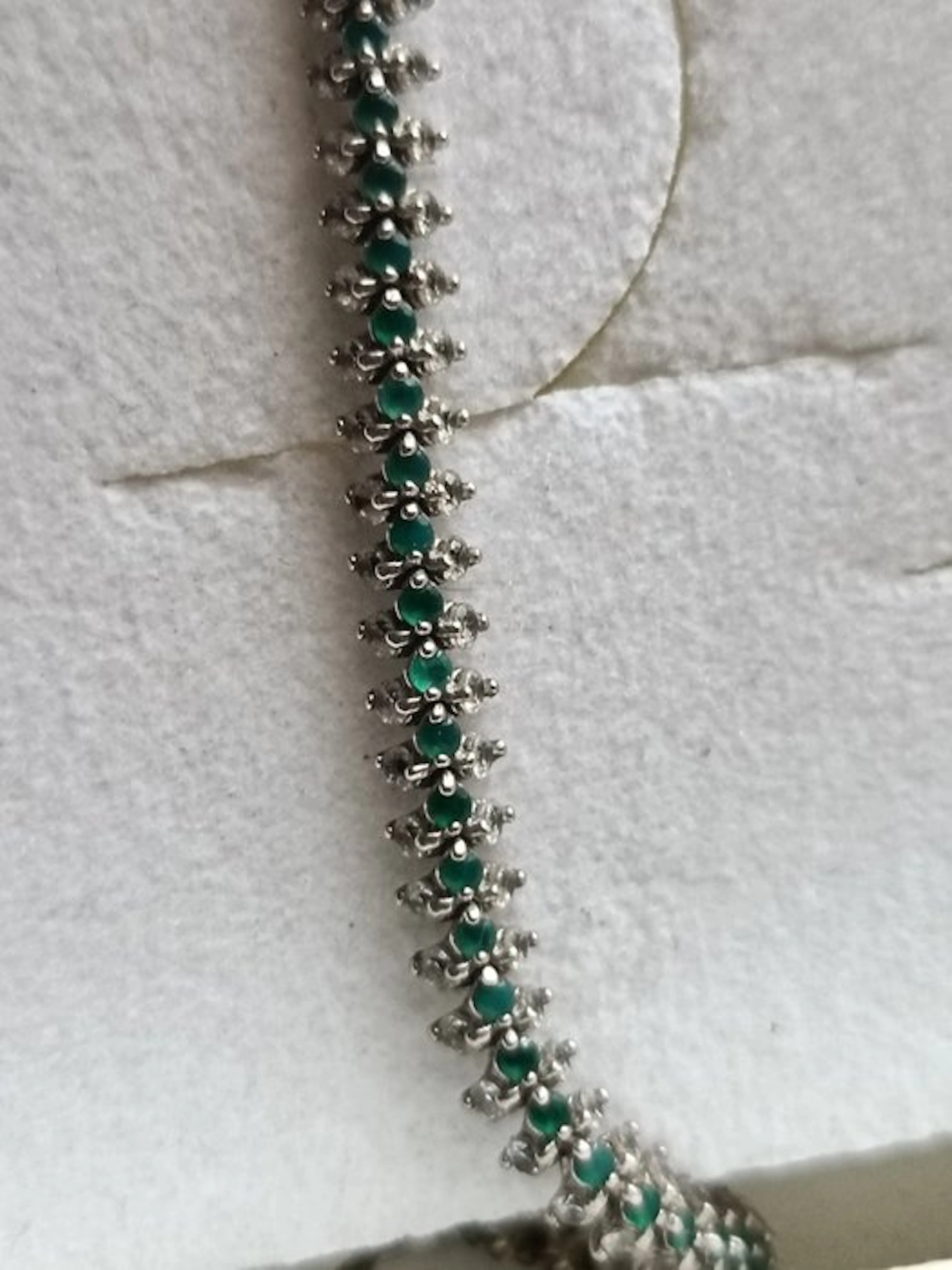 Tennis bracelet - 18 kt. White gold Emerald