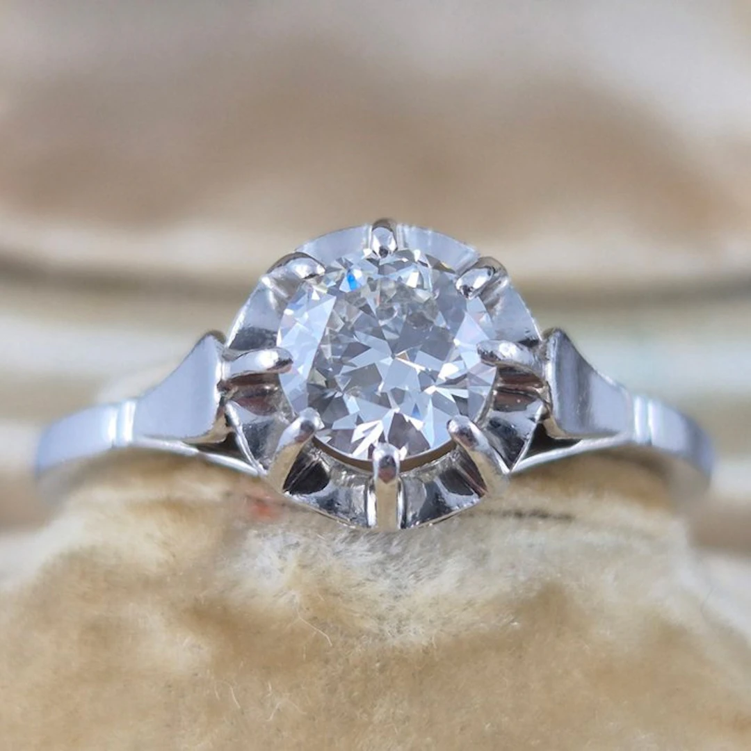 No reserve price - Ring Platinum - 0.50ct