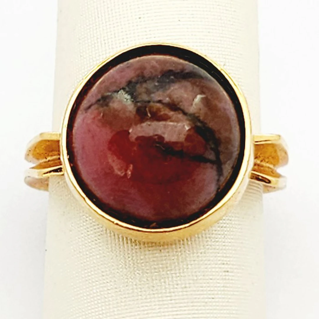Ring - 18 kt. Yellow gold - 5.00ct. tw. - Rhodonite