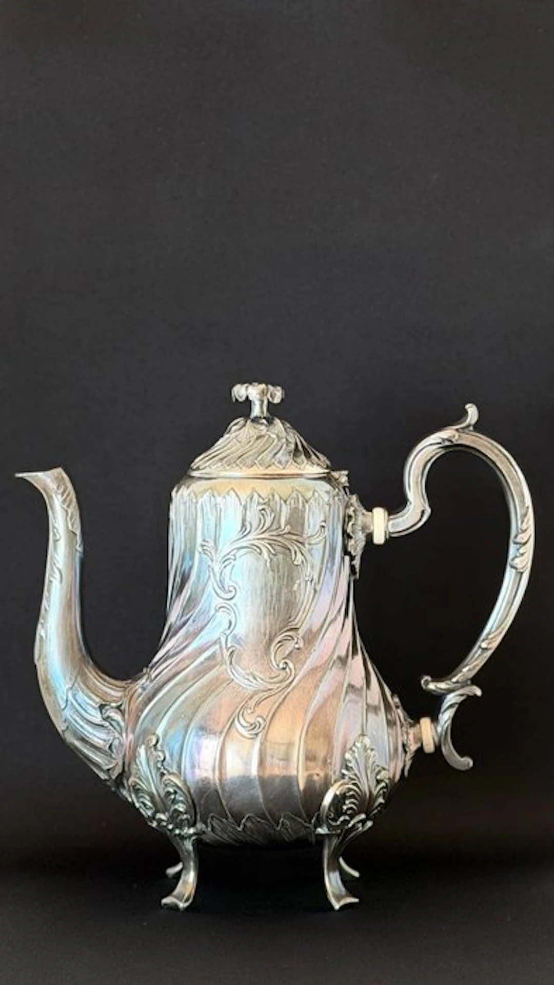 Christofle - Orfèvrerie Gallia - Teapot - 4204 - Silverplated - Louis XV Rococo